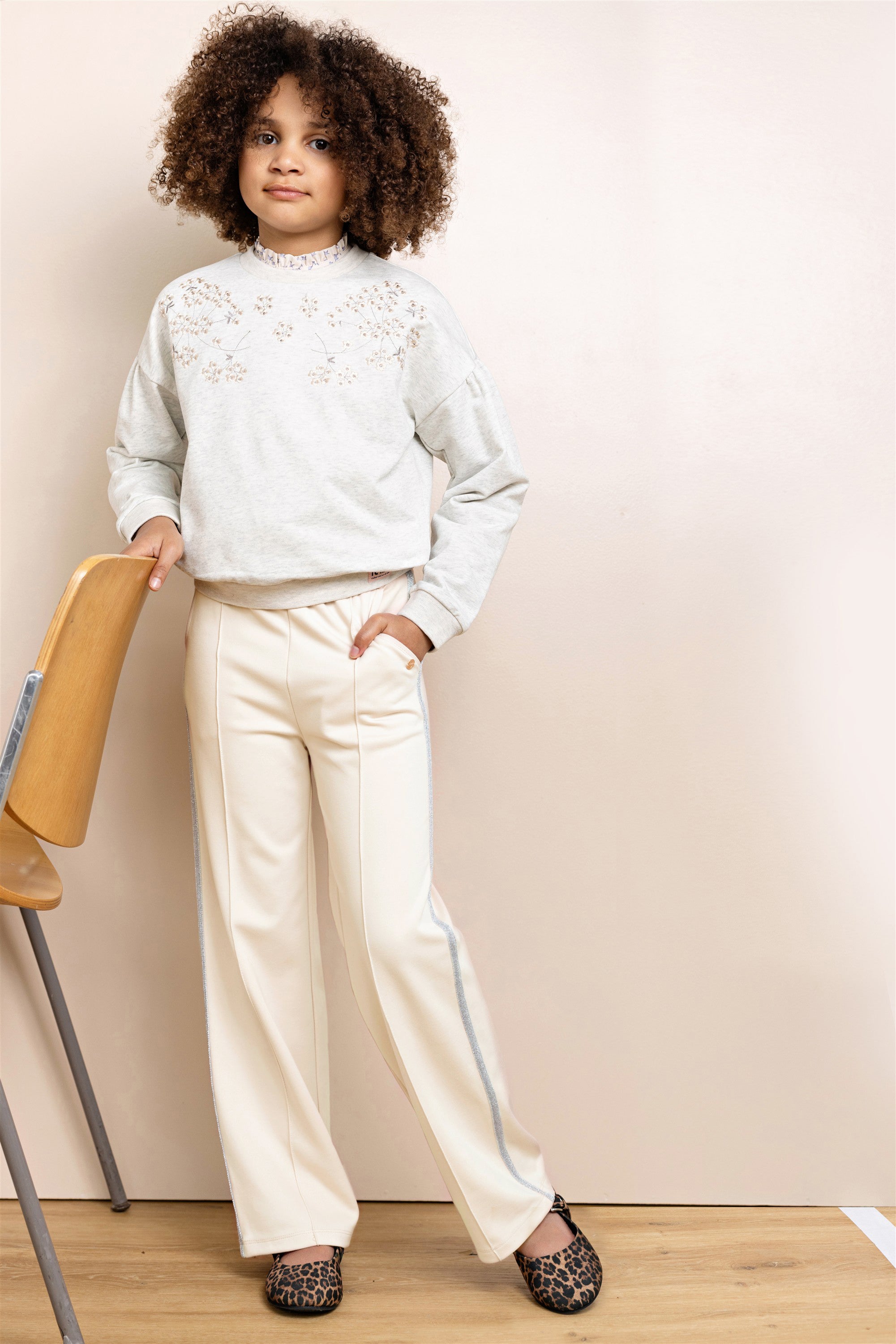 Sayla Sweat Wijde Broek Ivoor