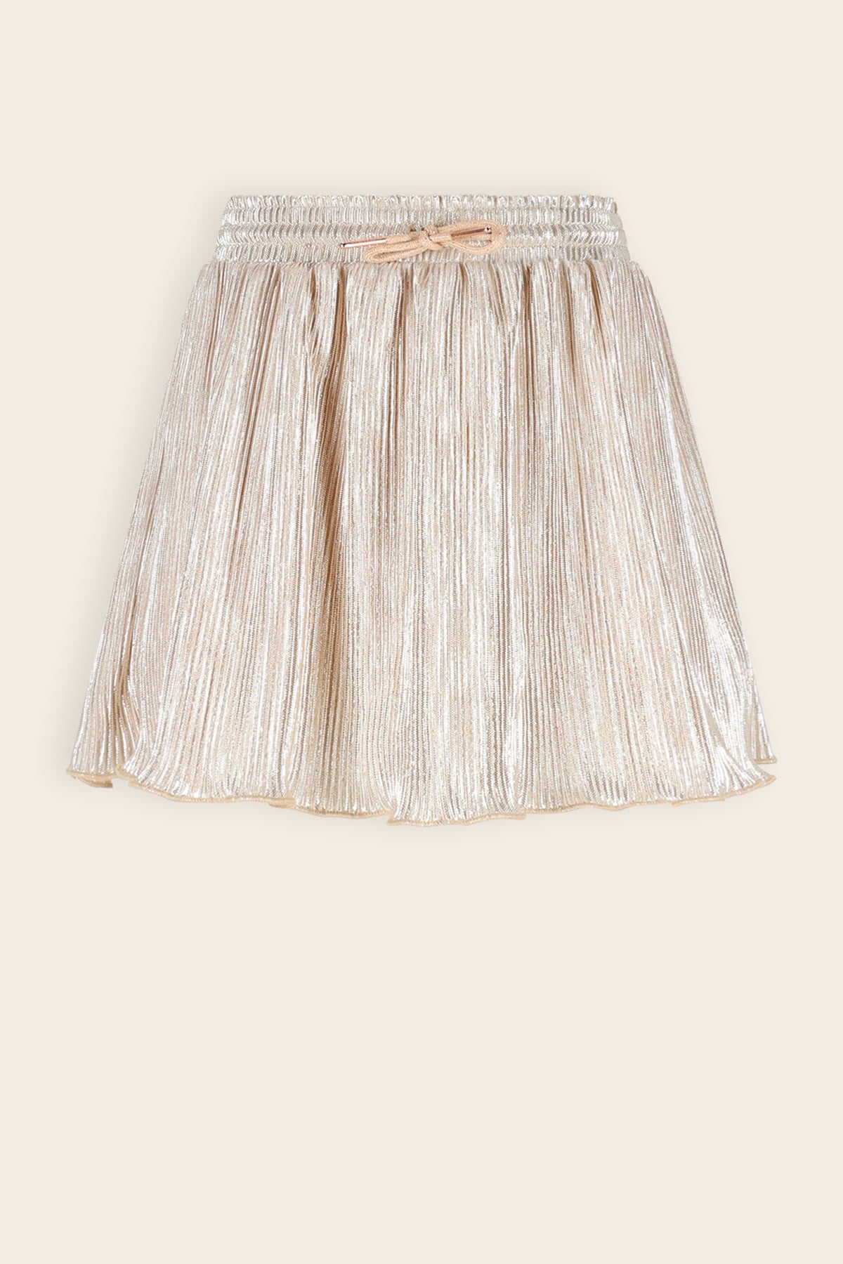 Nele Metallic Plissee Rok Ivoor