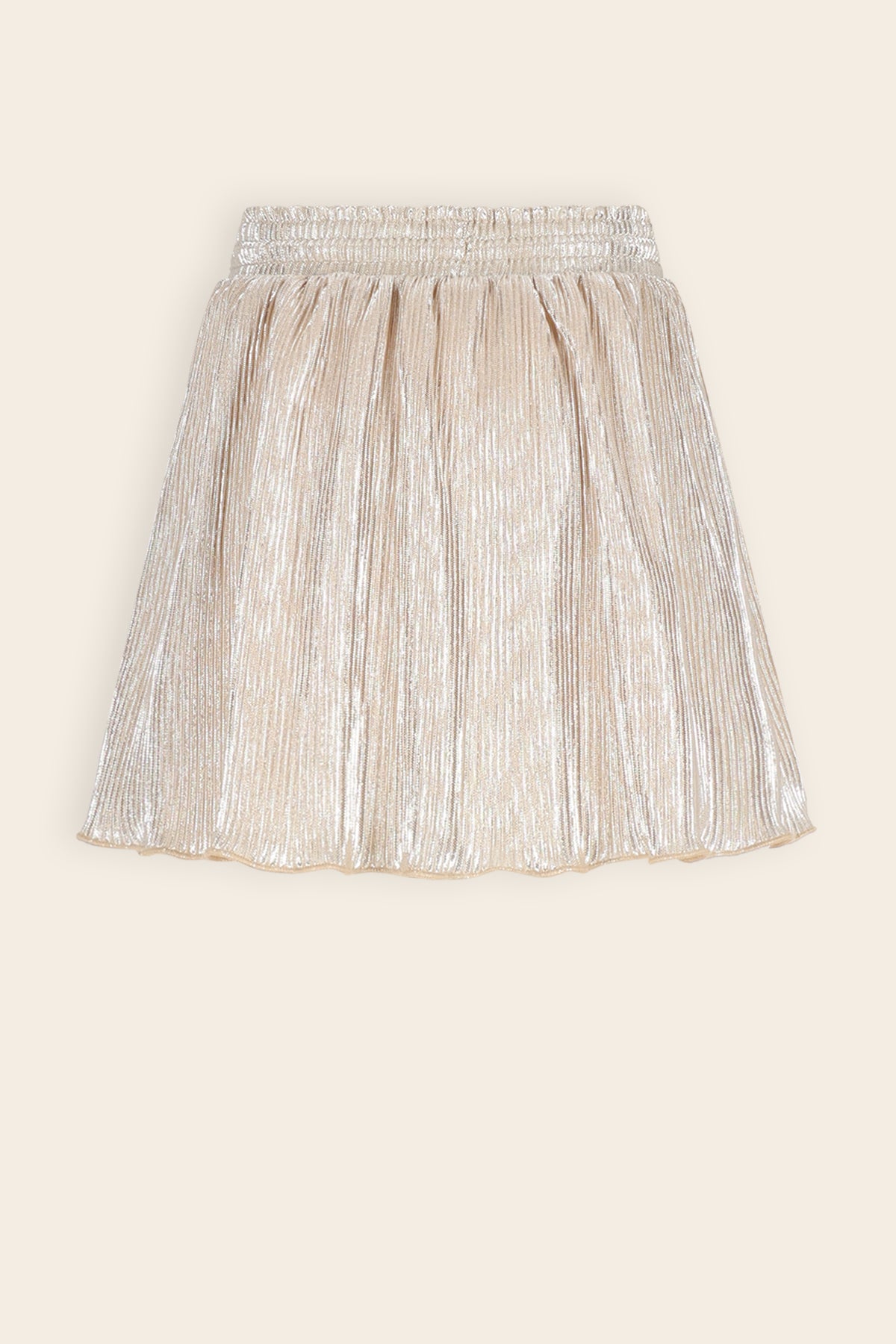 Nele Metallic Plissee Rok Ivoor