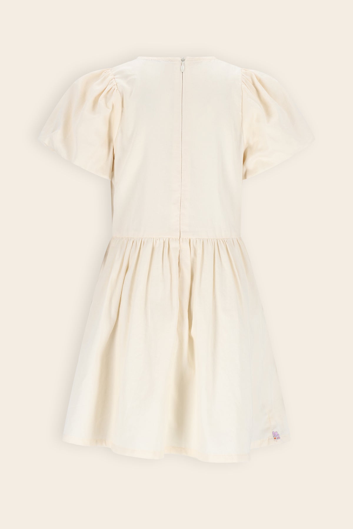 Mira Geborduurde Jurk Ivoor