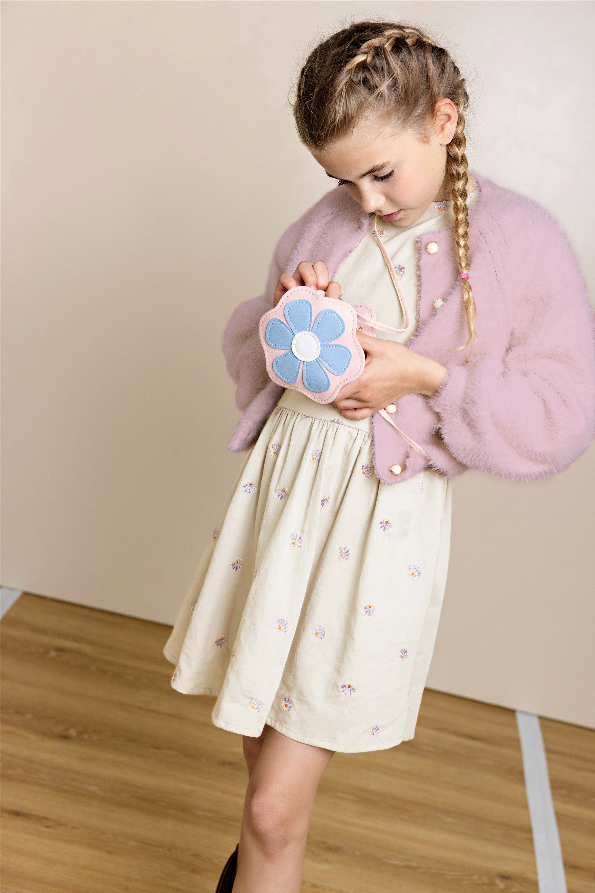 Mira Geborduurde Jurk Ivoor