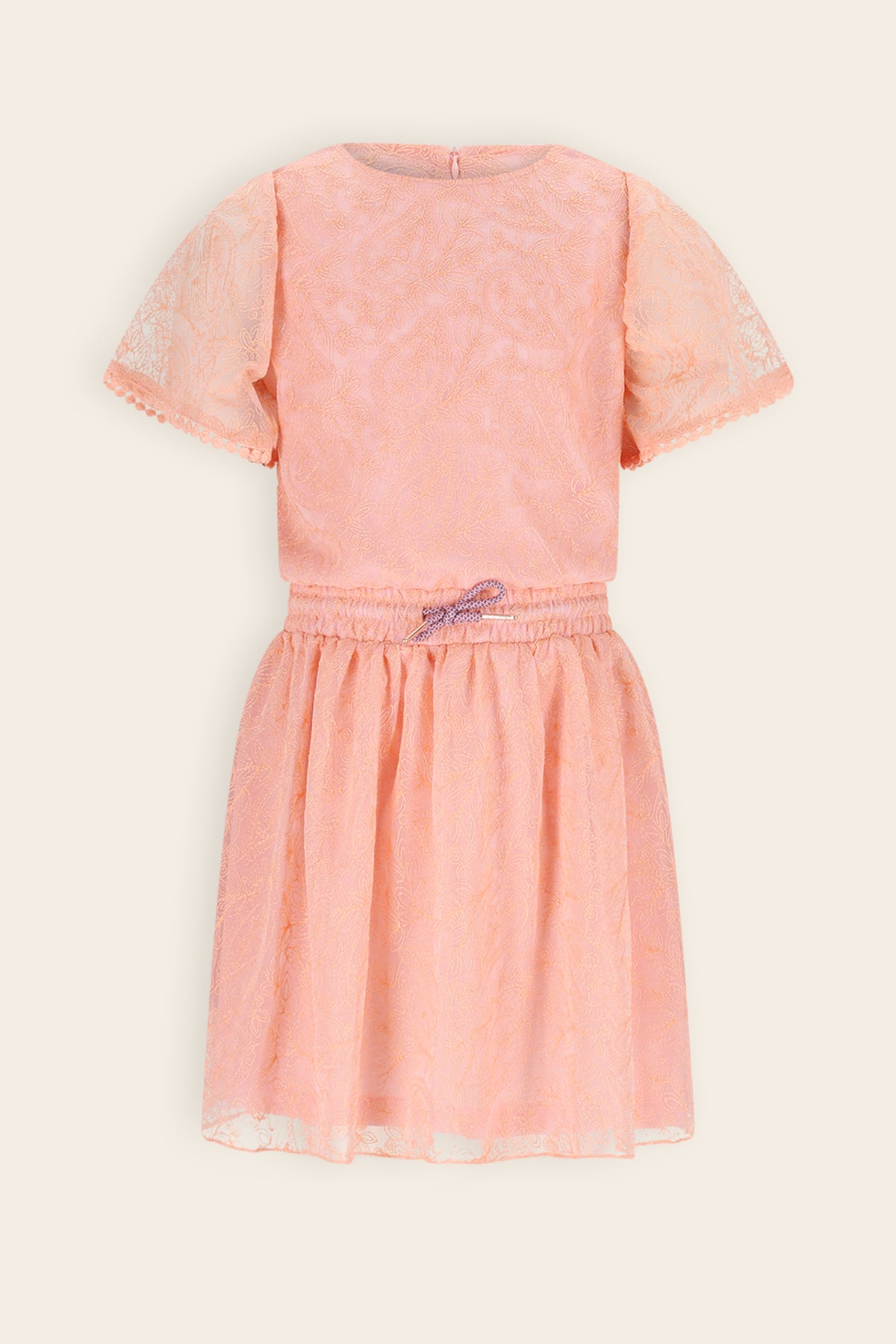 Mireal Geborduurde Tule Jurk Roze