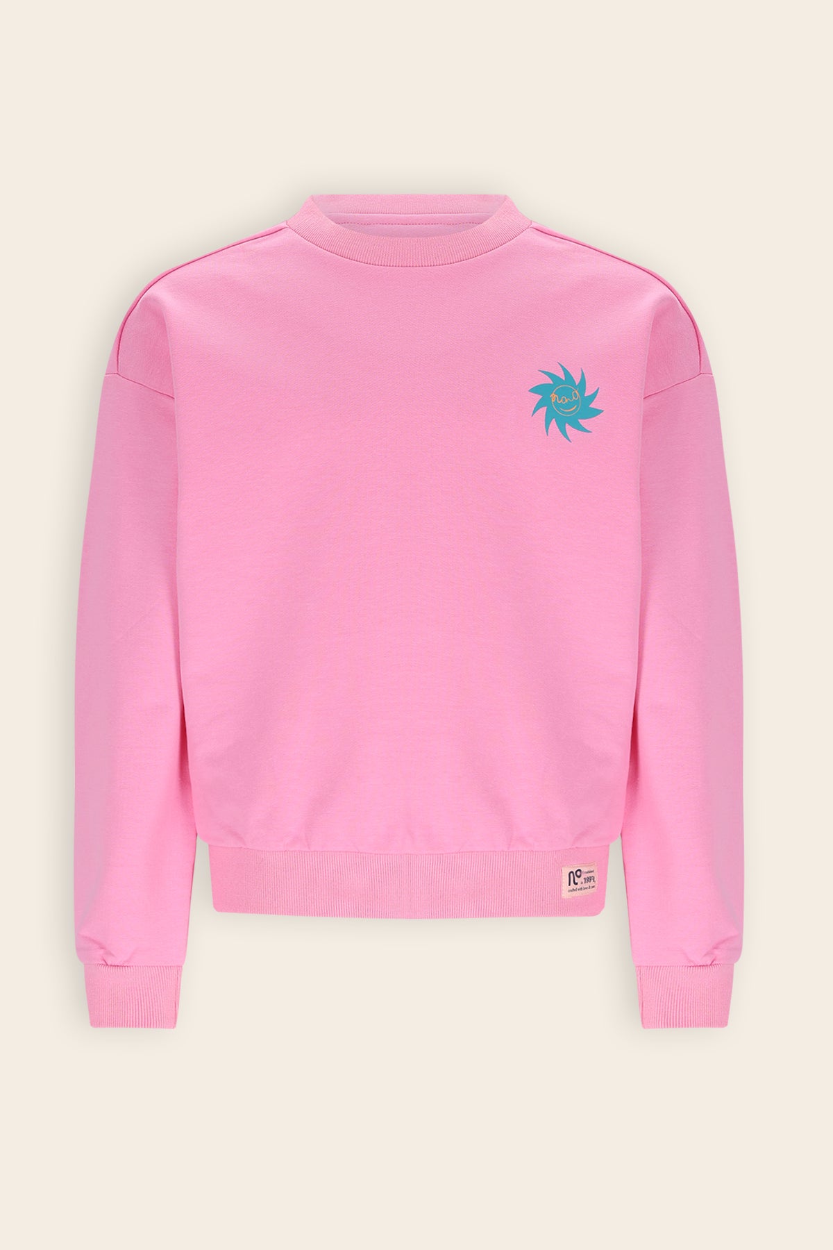 Konono Sweater met Orange rugprint Roze