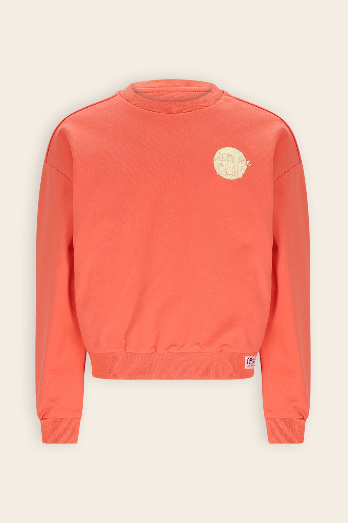 Konono Sweater 'Join the Club' rugprint Koraal Oranje