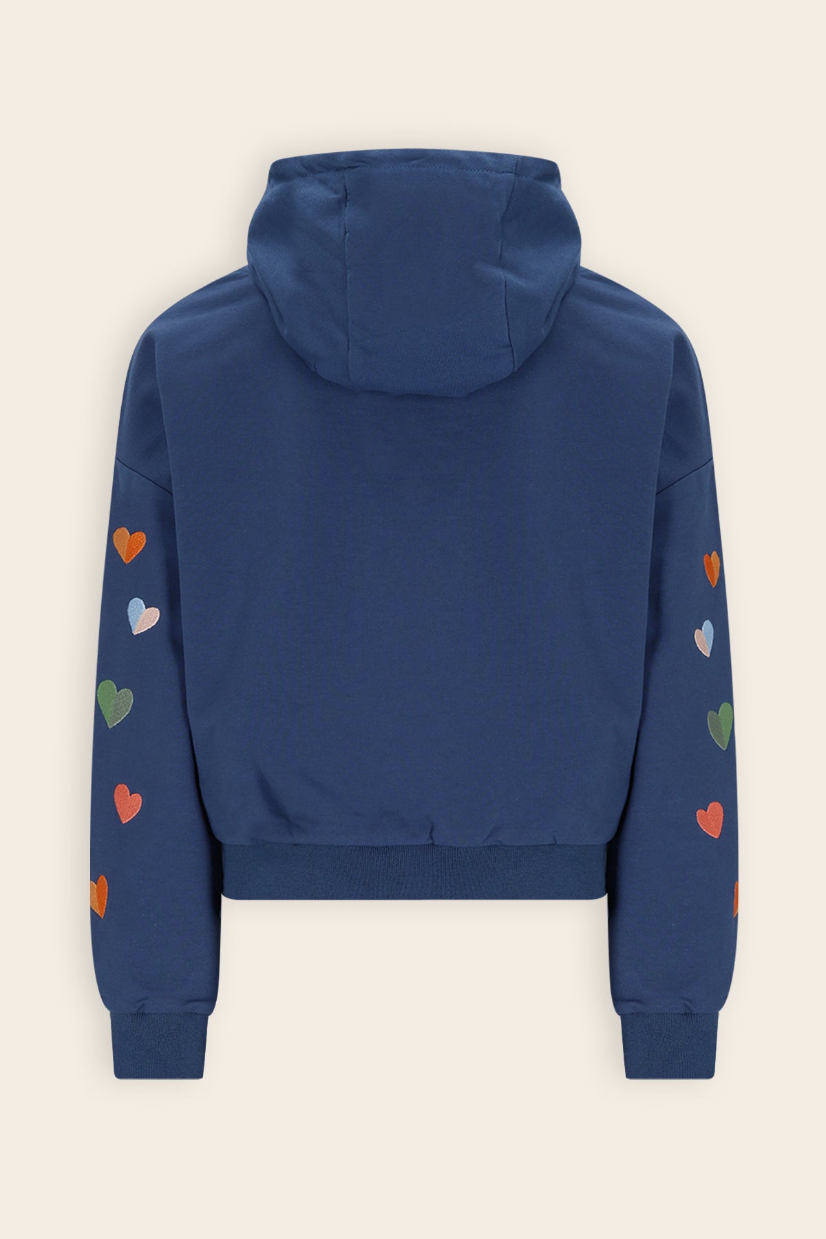 Kumy Sweater met Capuchon en hart borduursel Blauw