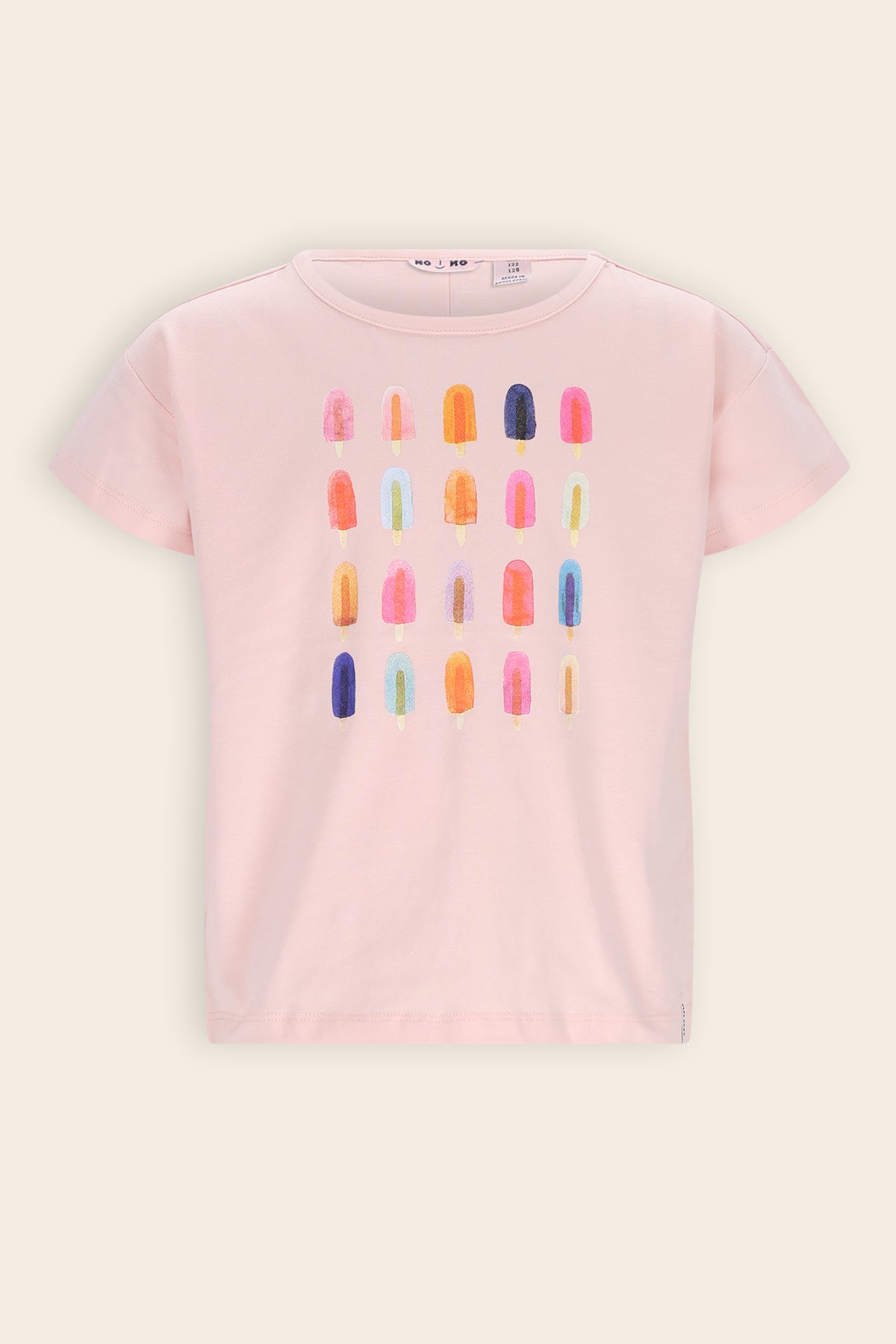 Kase Tshirt met Ijsjesprint Zacht Roze