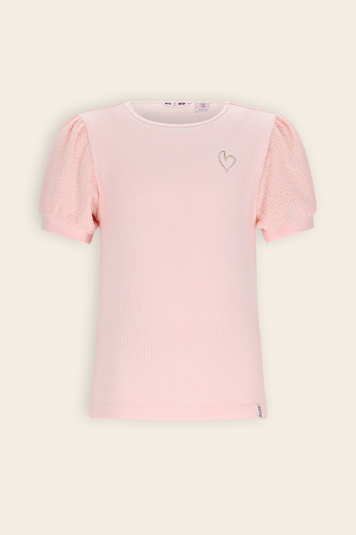 Kyoto Ribjersey Top Zacht Roze