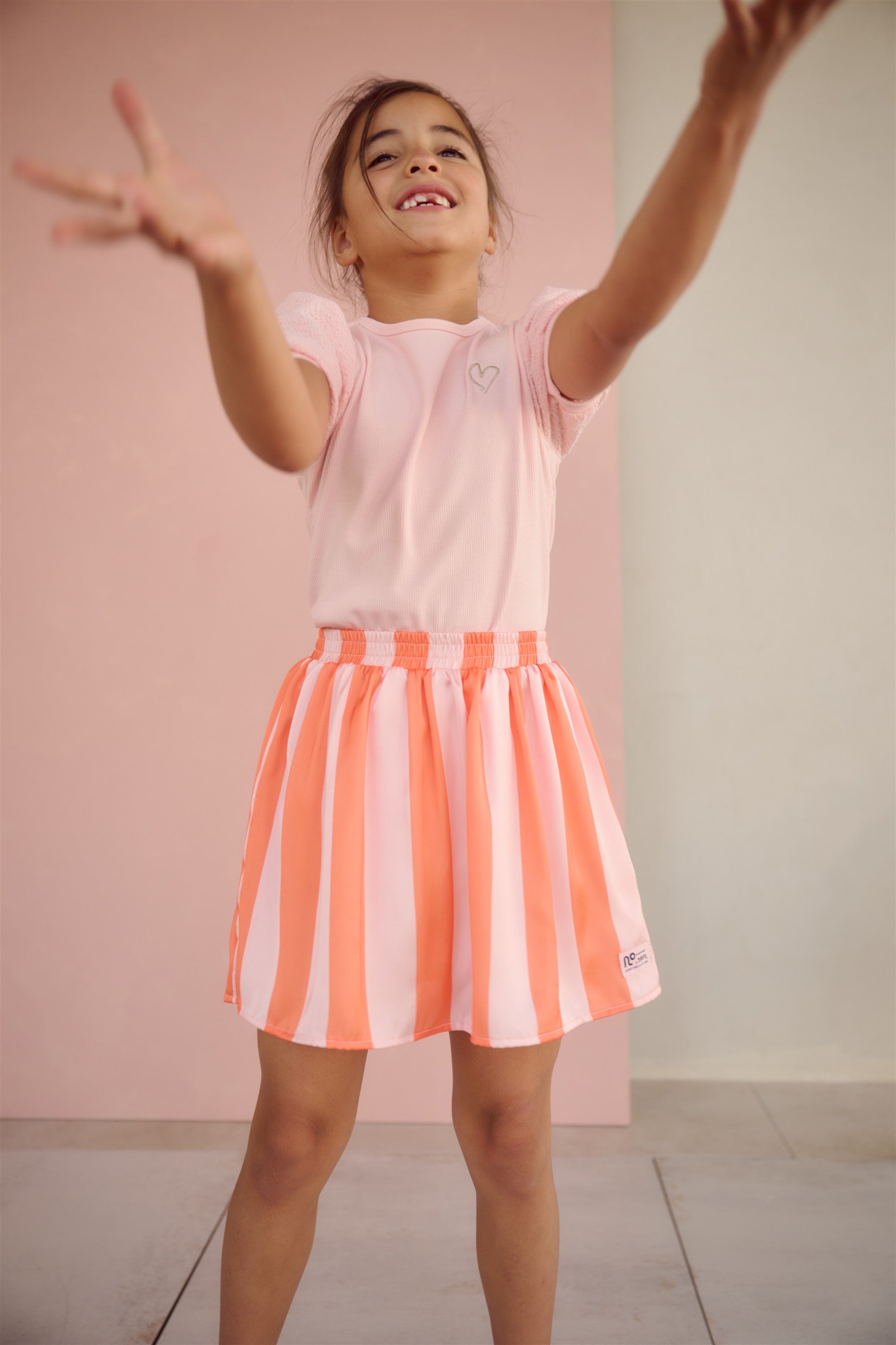 Kyoto Ribjersey Top Zacht Roze