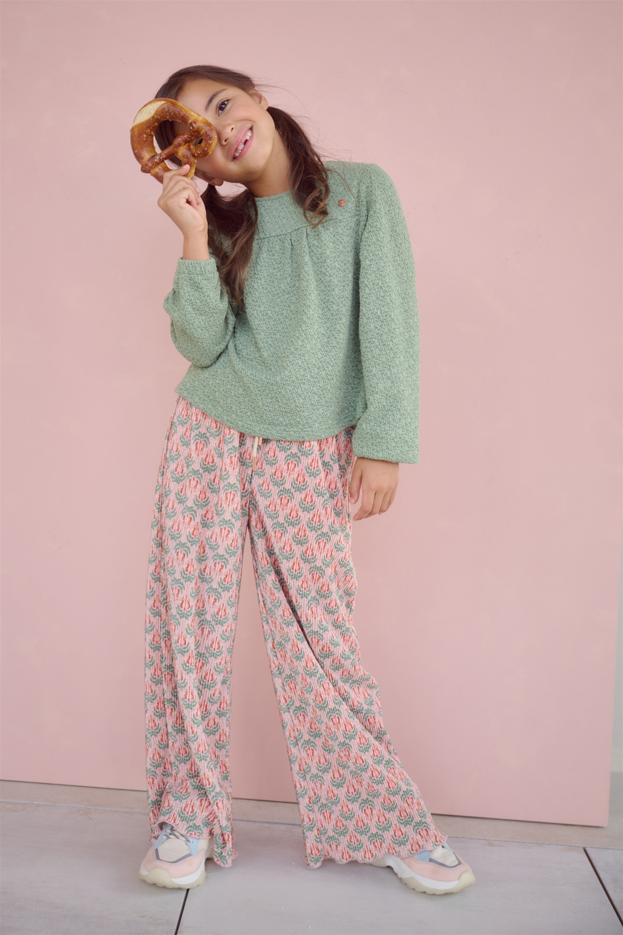 Sun Geprinte Plissee Broek Groen