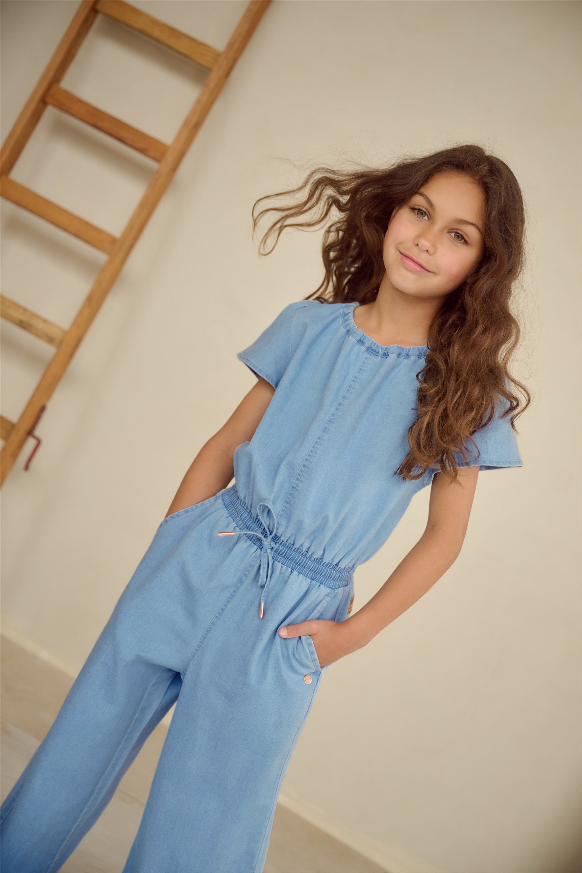 Syd Denim Jumpsuit Blauw