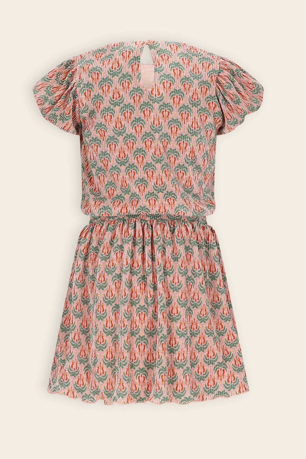 Miron Geprinte Plissee Jurk Groen