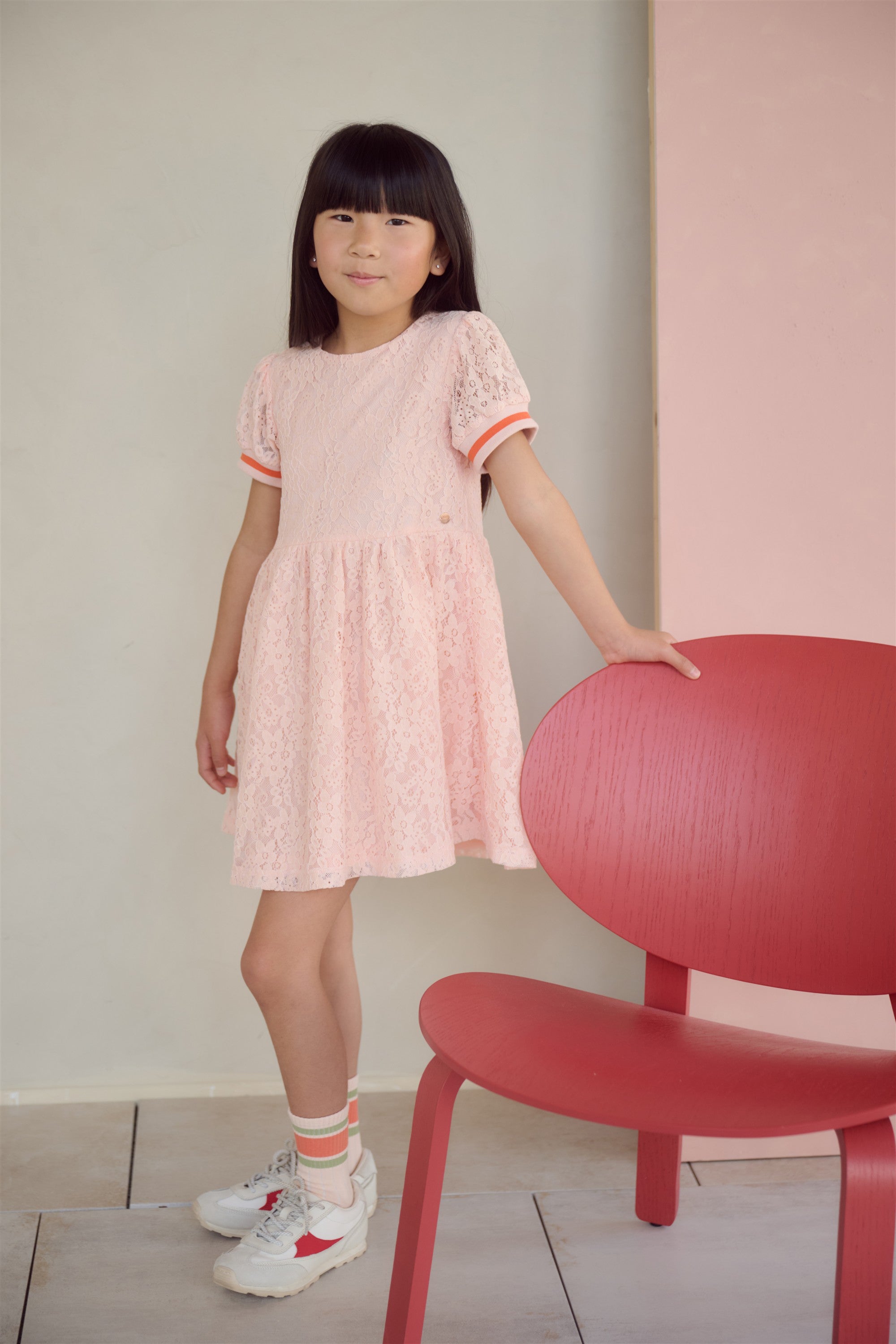 Mila Kanten Jurk Zacht Roze