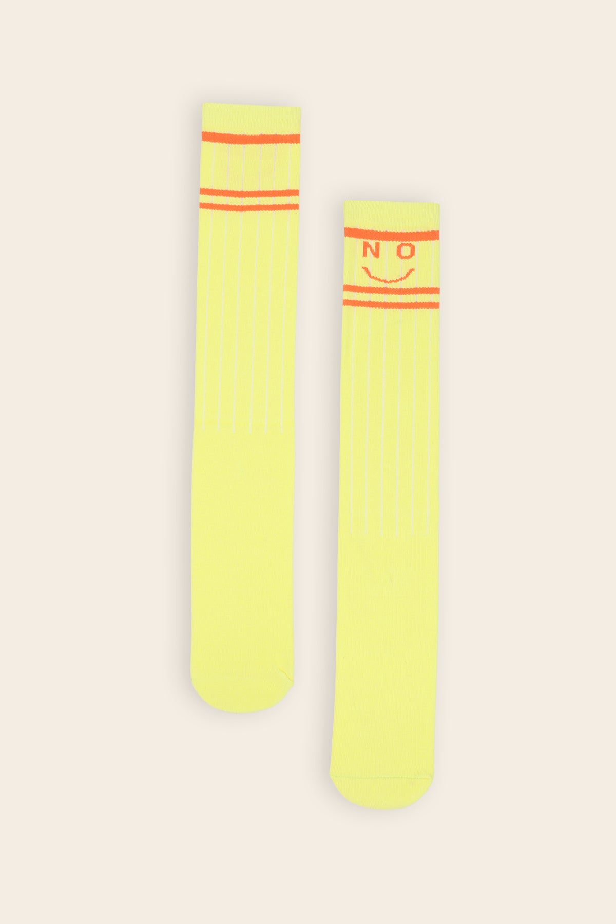 Knees Lange Smiley Sok Geel