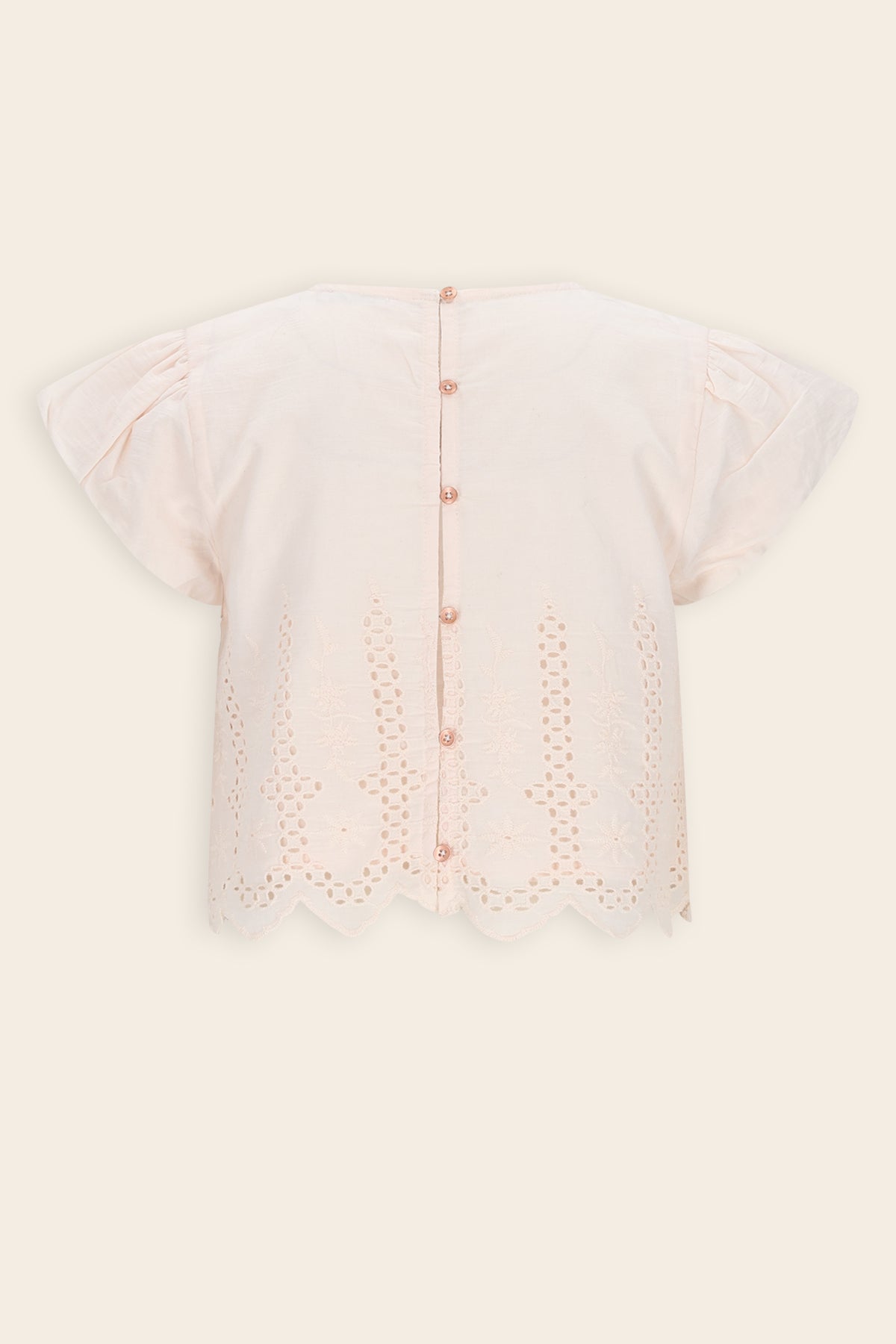 Tika Blouse with Embroidered Trim Light Pink