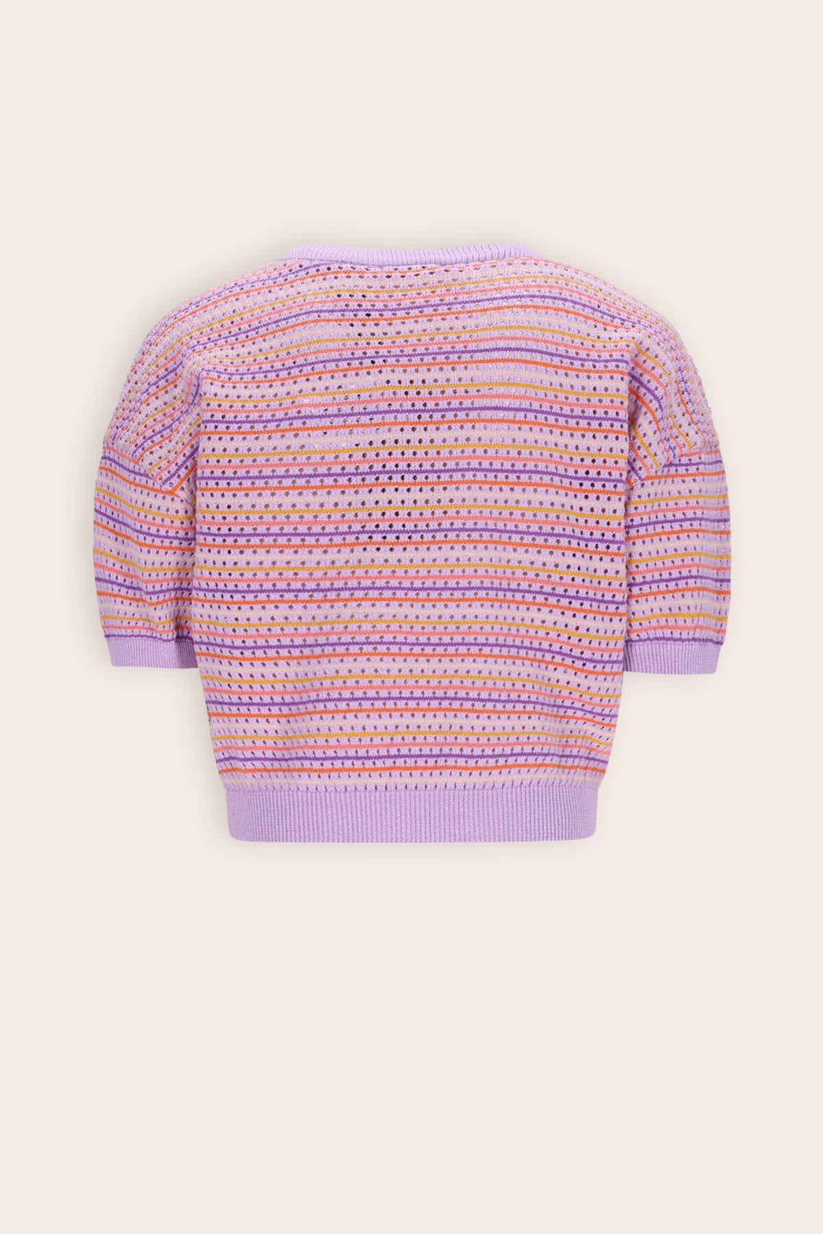 Keya Knitted Openwork Top Purple