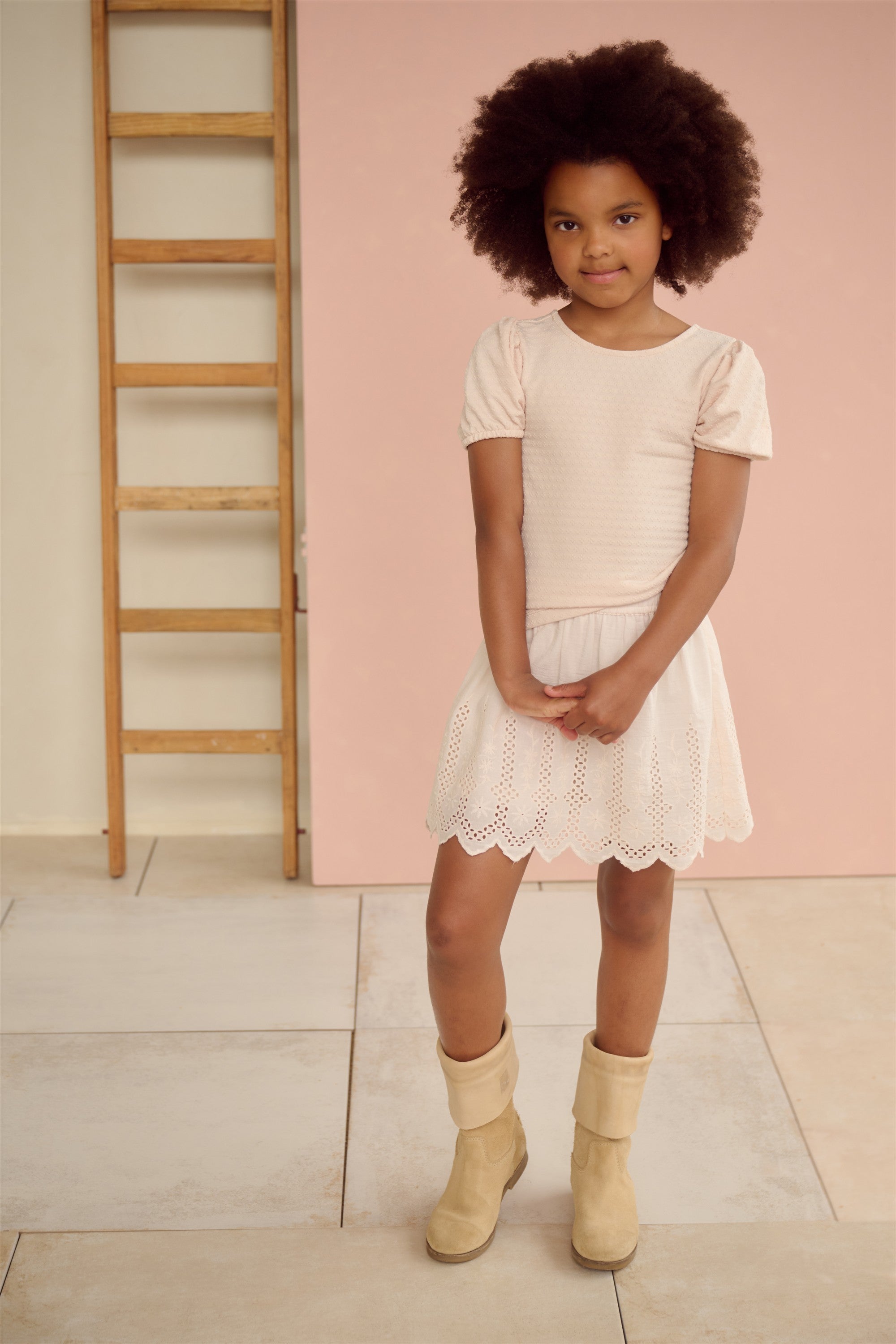 Kiamo Open-Back Jersey Top Light Pink