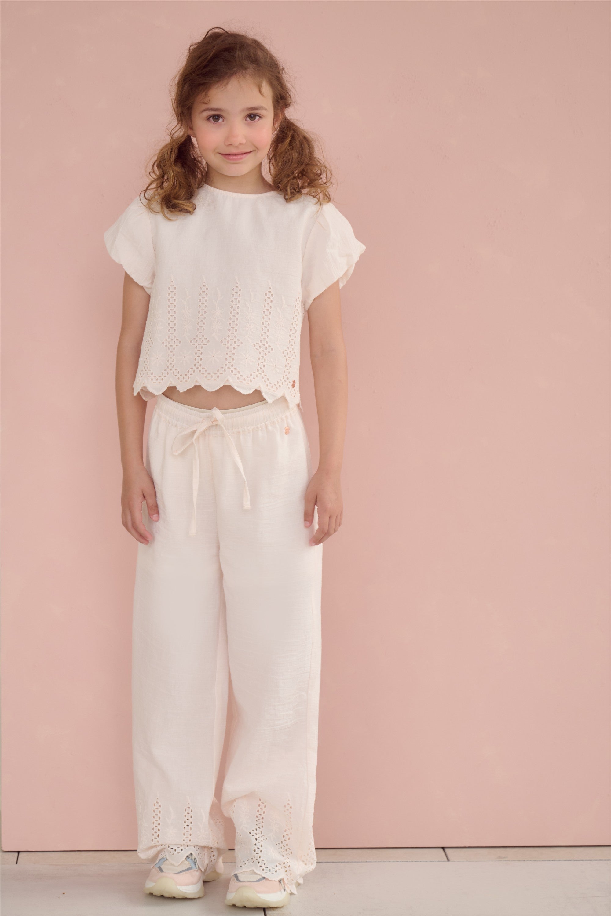 Embroidered Leggings Light Pink