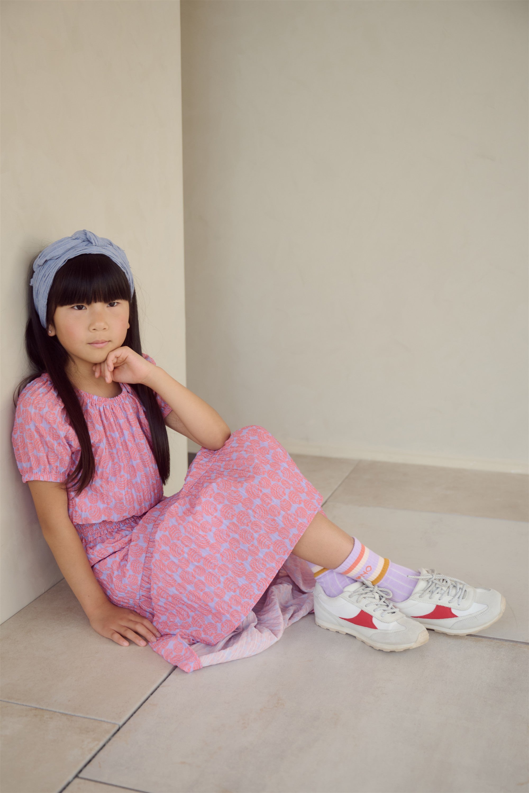 Nael Geprinte Maxi Rok Paars