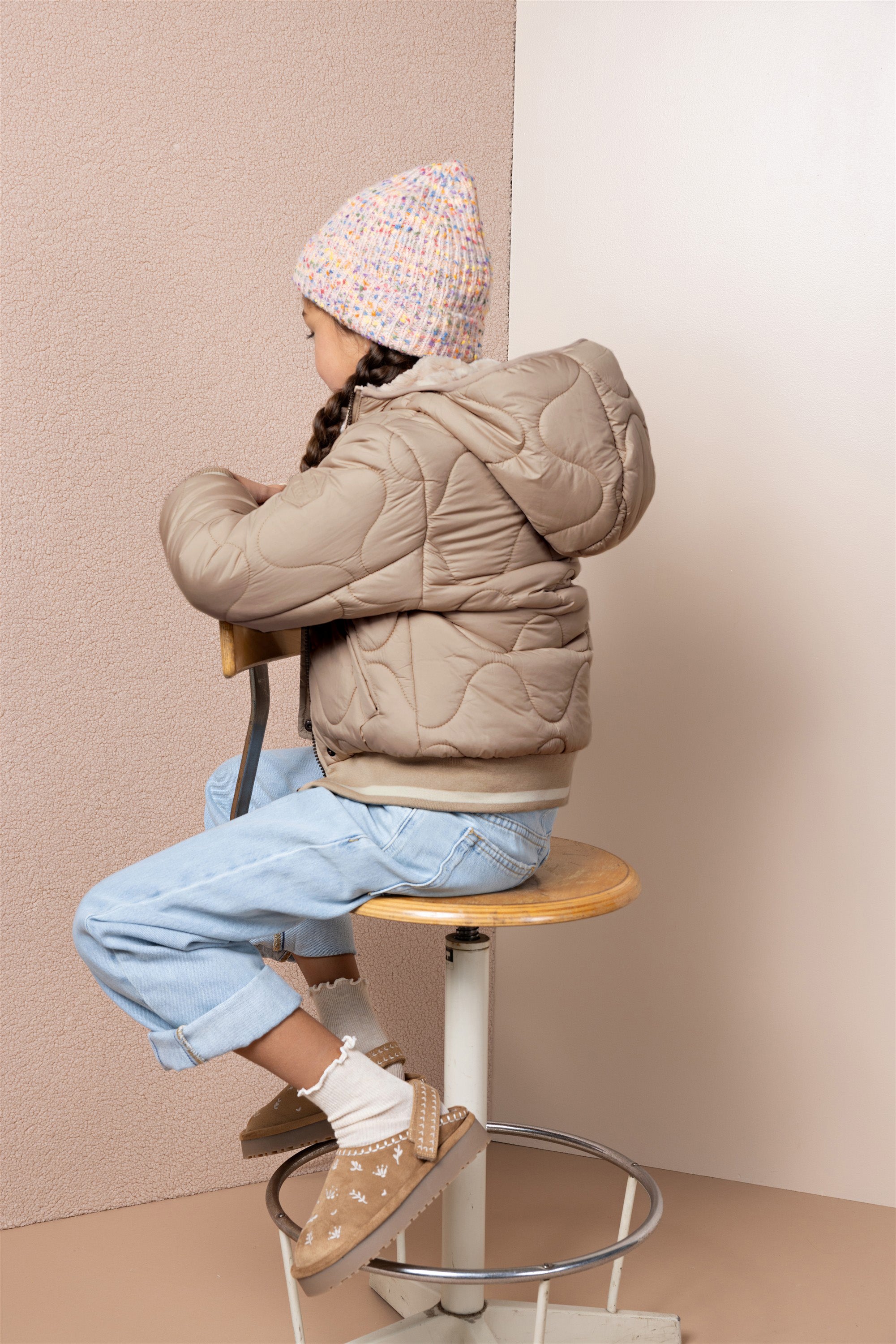 Bomby Reversible Bomber Jacket Beige