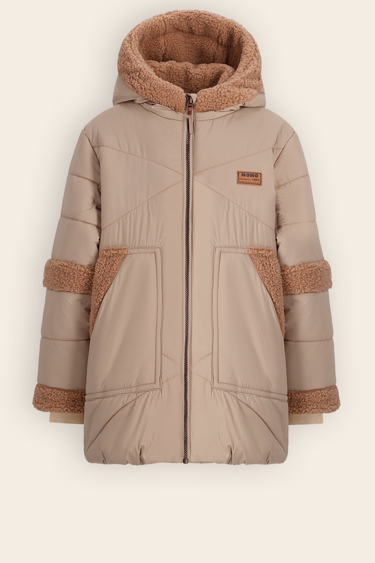 Betty Halflange Winterjas Lichtbruin