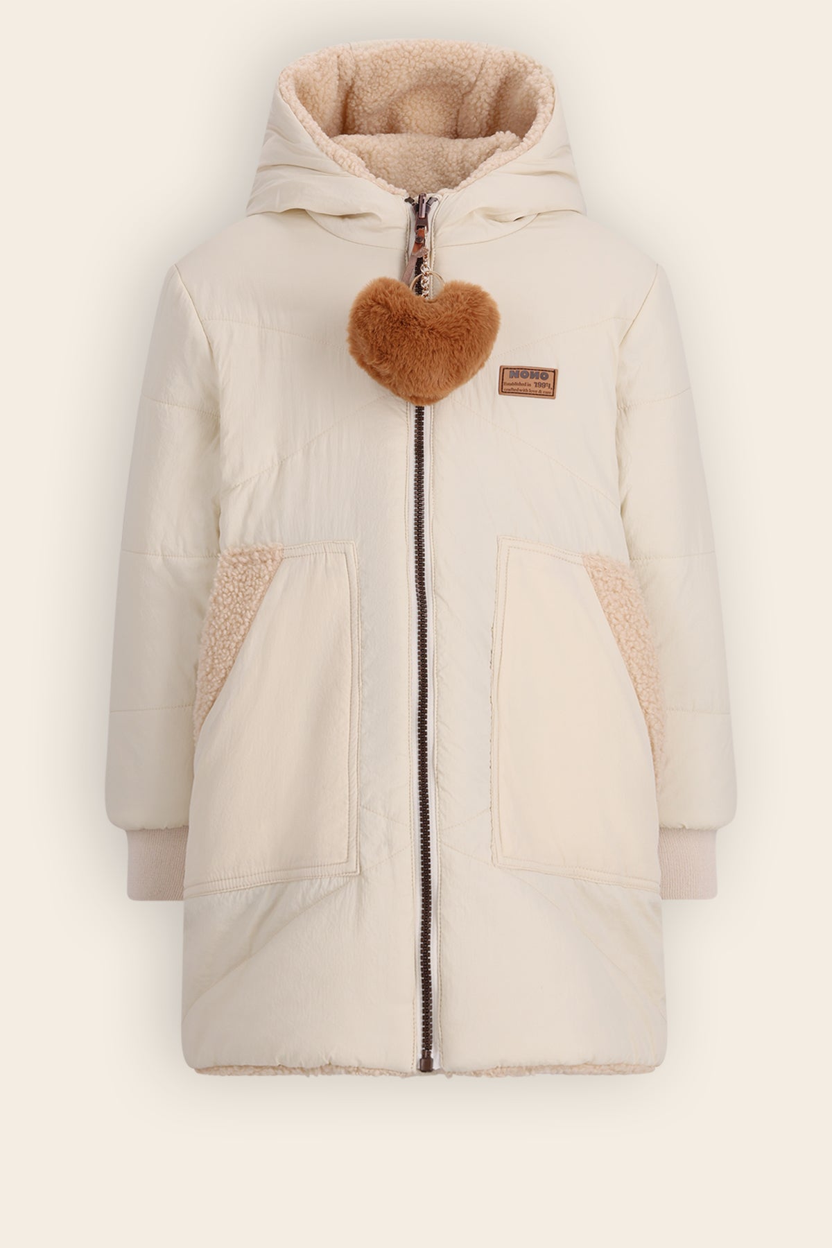 Betty Mid-length Reversible Winter Coat Ivory White