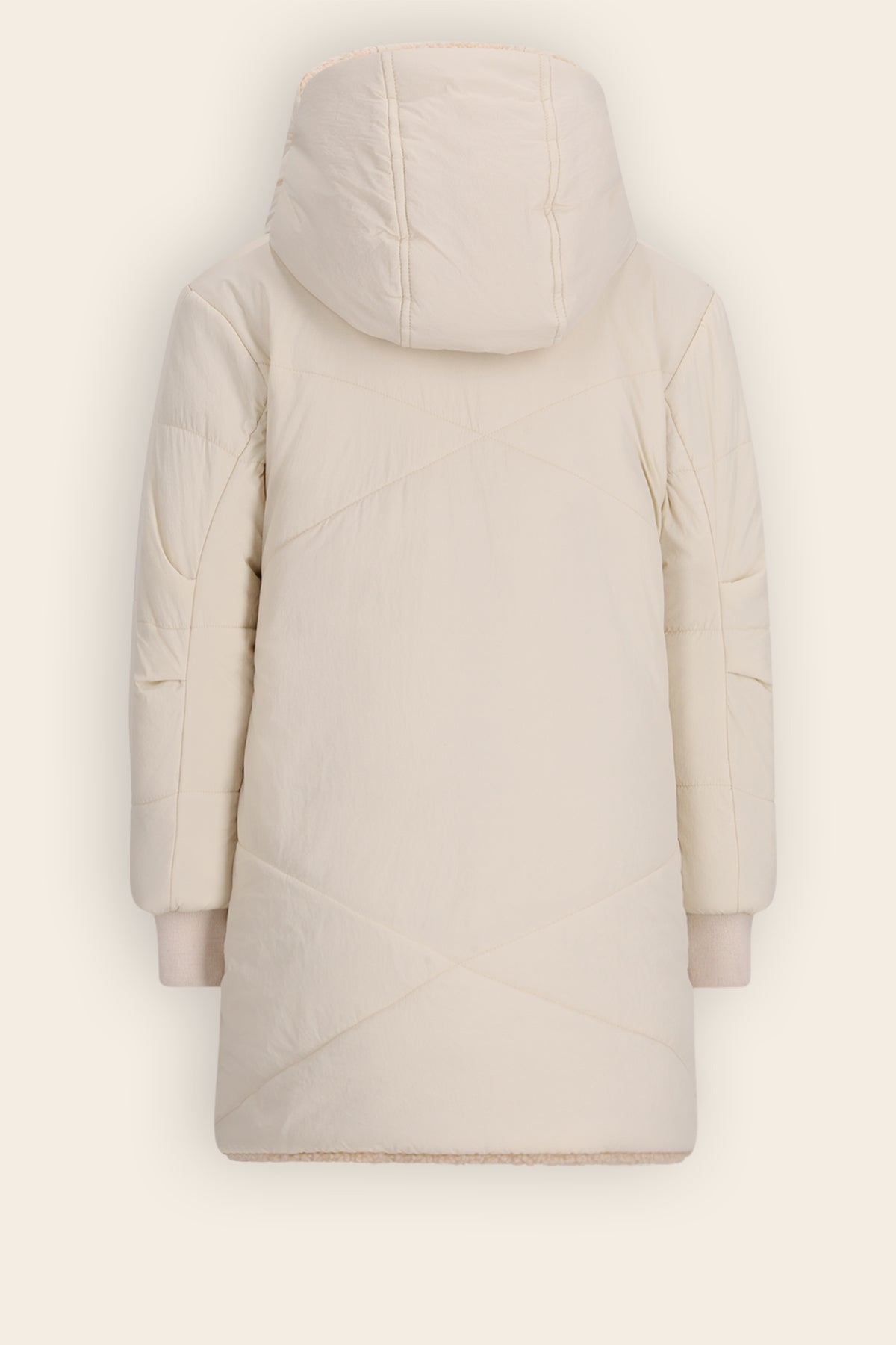 Betty Mid-length Reversible Winter Coat Ivory White