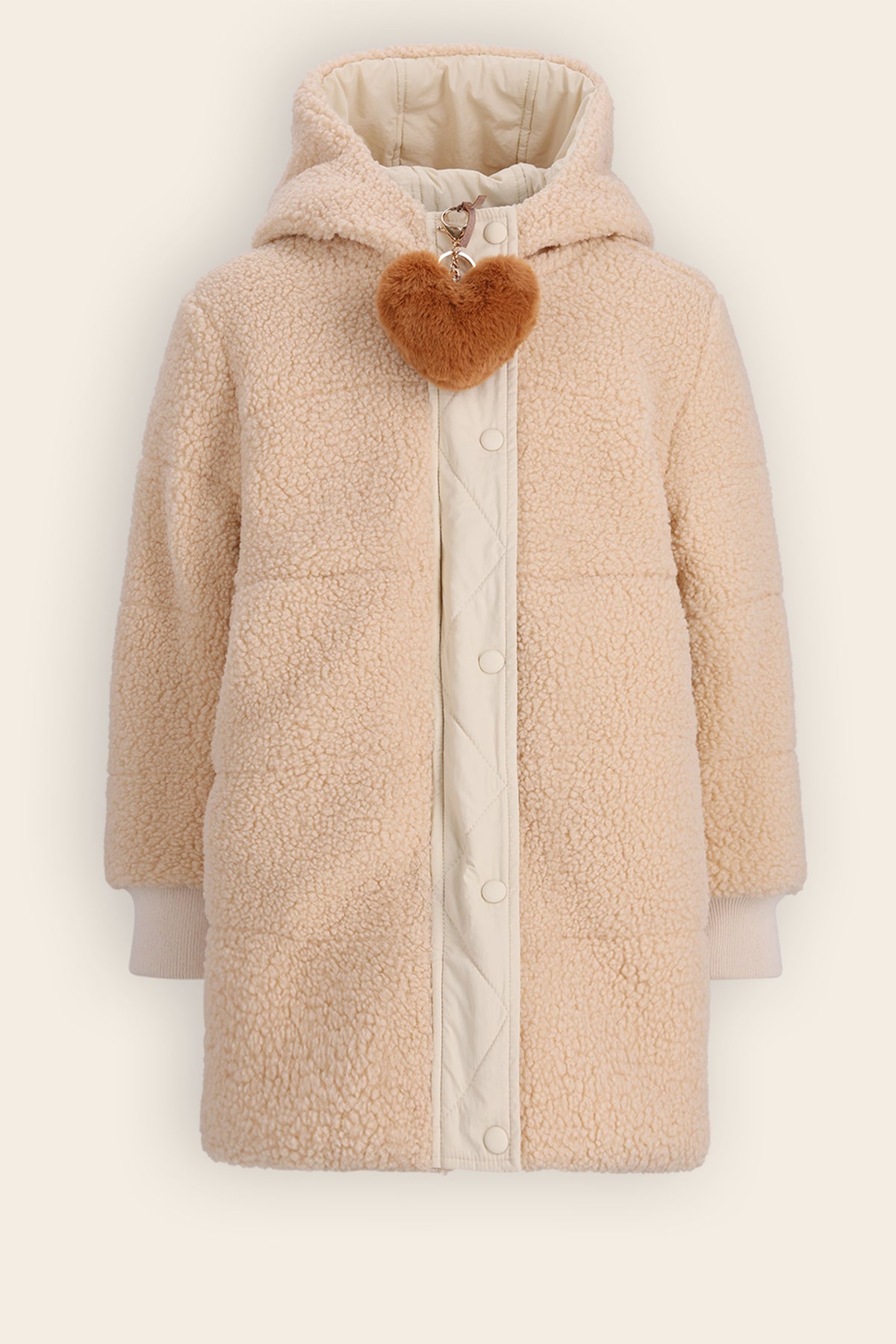 Betty Mid-length Reversible Winter Coat Ivory White