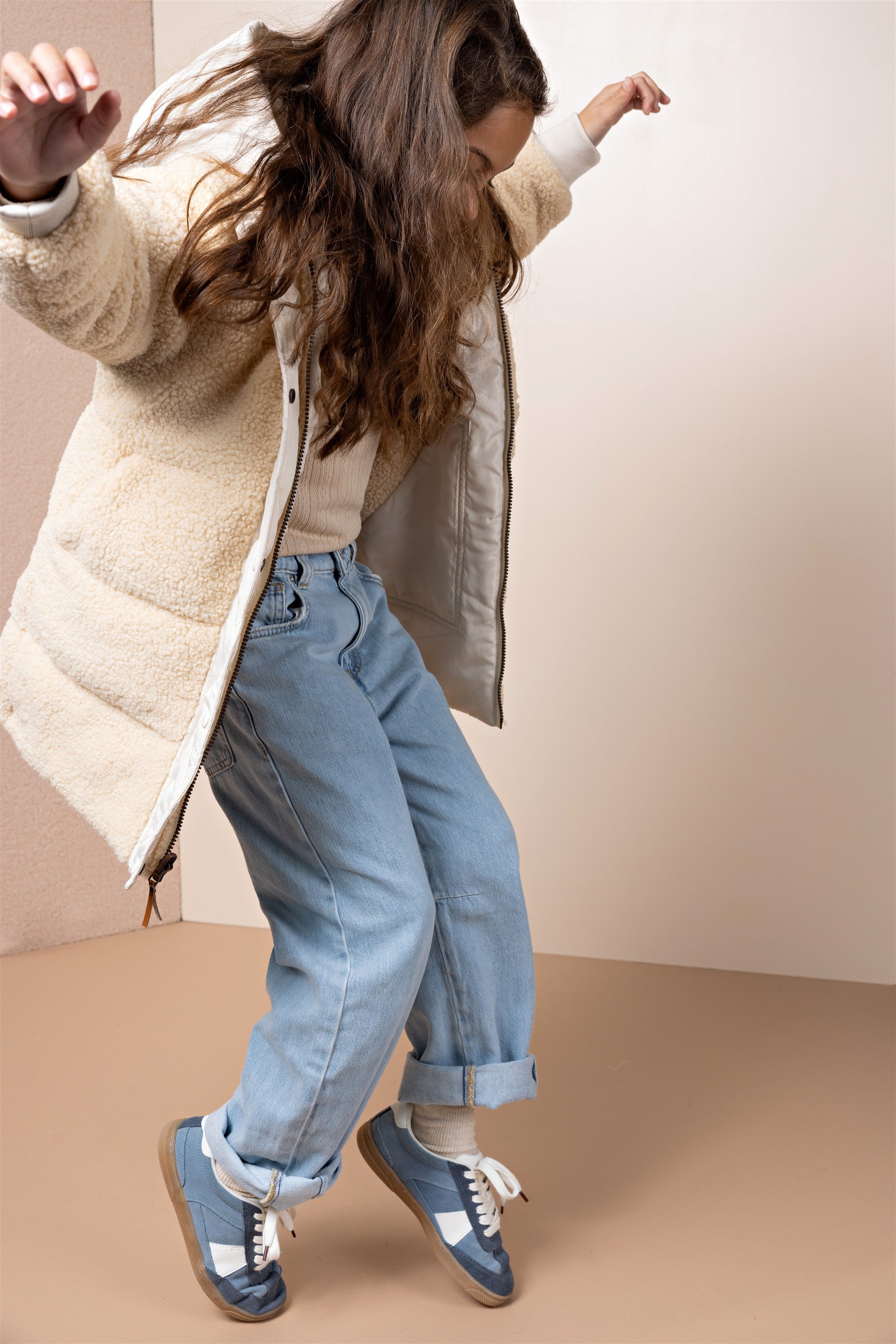 Betty Mid-length Reversible Winter Coat Ivory White