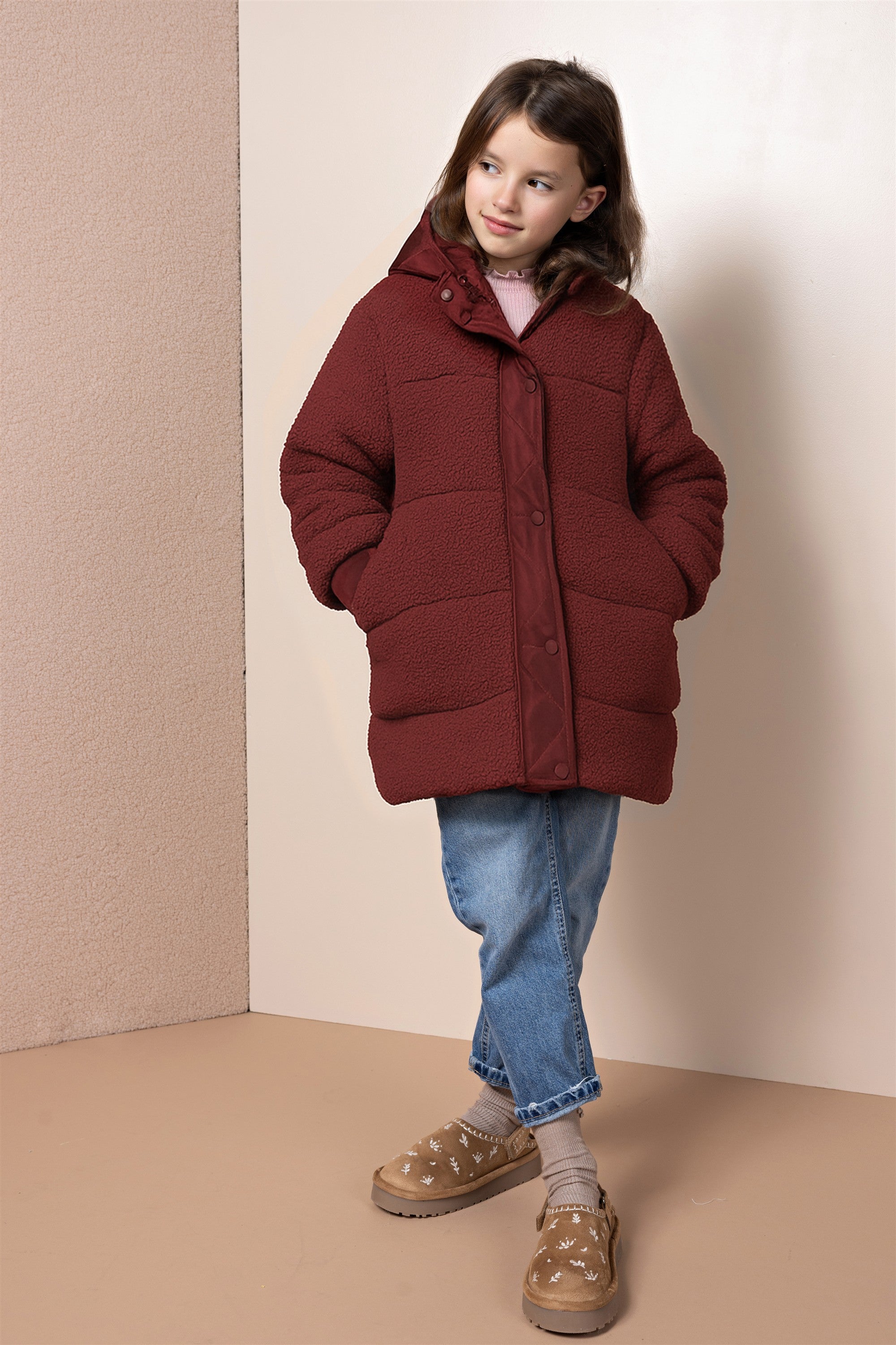 Betty Mid-length Reversible Winter Coat Bordeaux