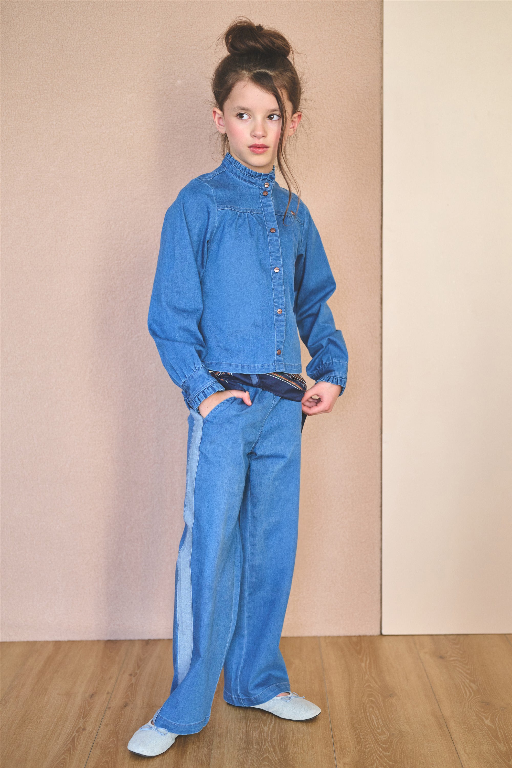 Tikky Denim Blouse Denim Blue