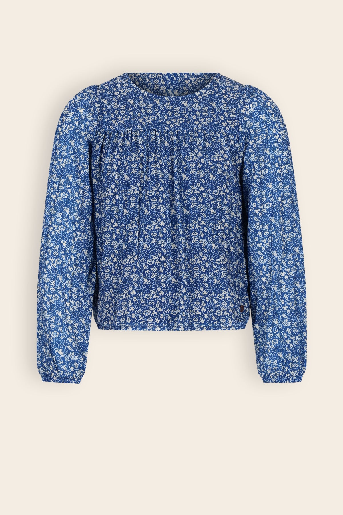 Tinne Blouse Japanse Bloem Print Blauw