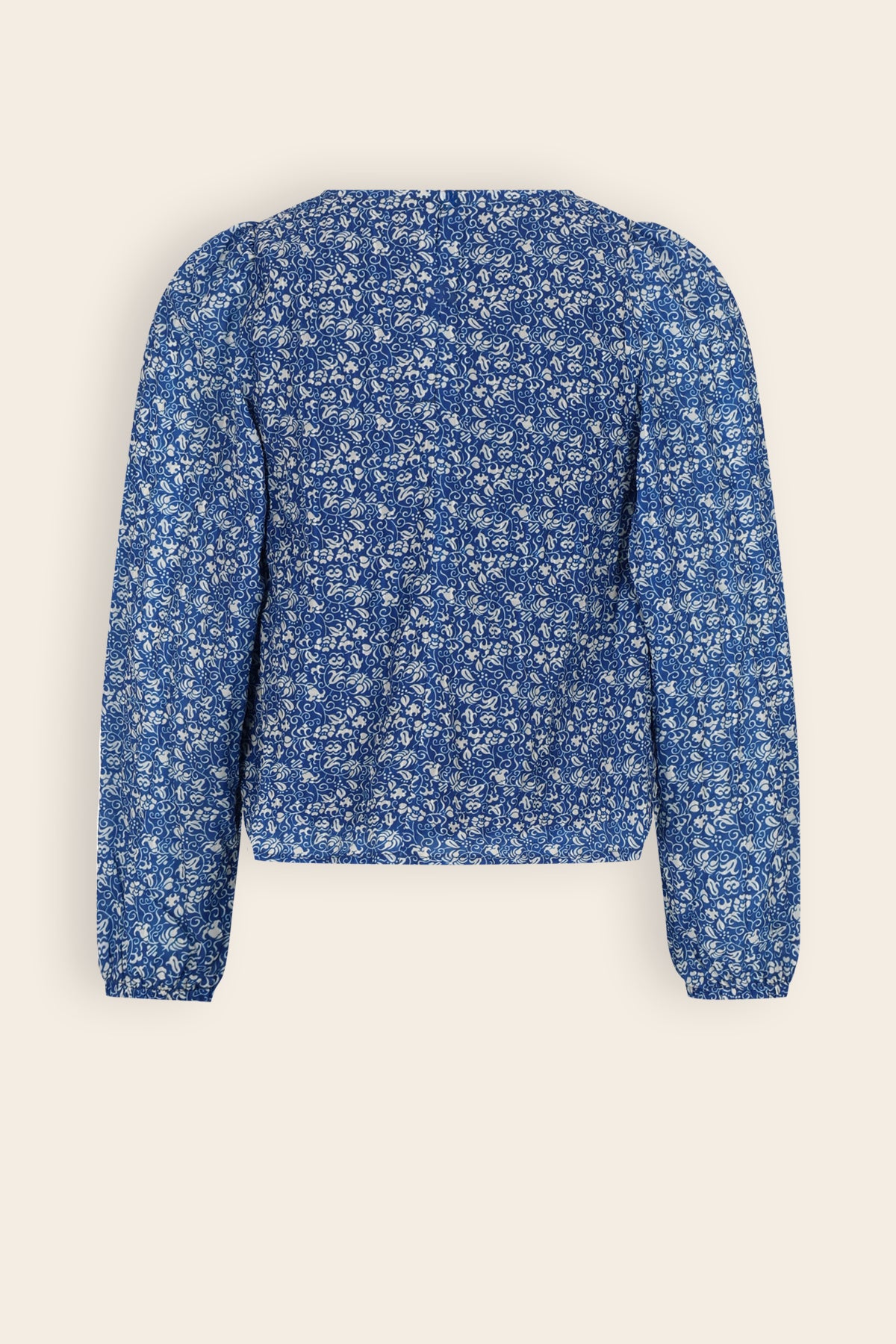 Tinne Blouse Japanse Bloem Print Blauw