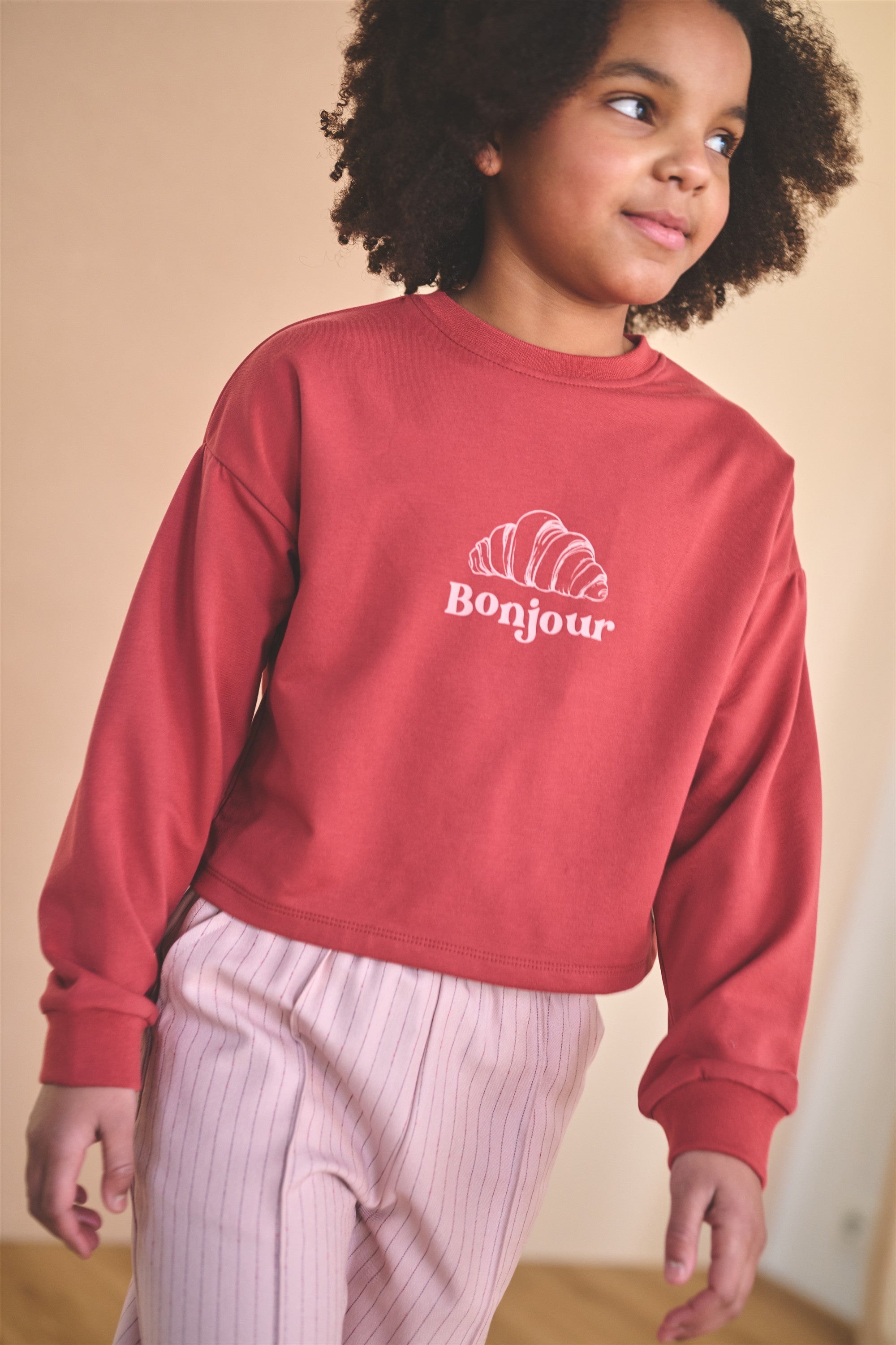 Kuya Cropped Sweater Rood