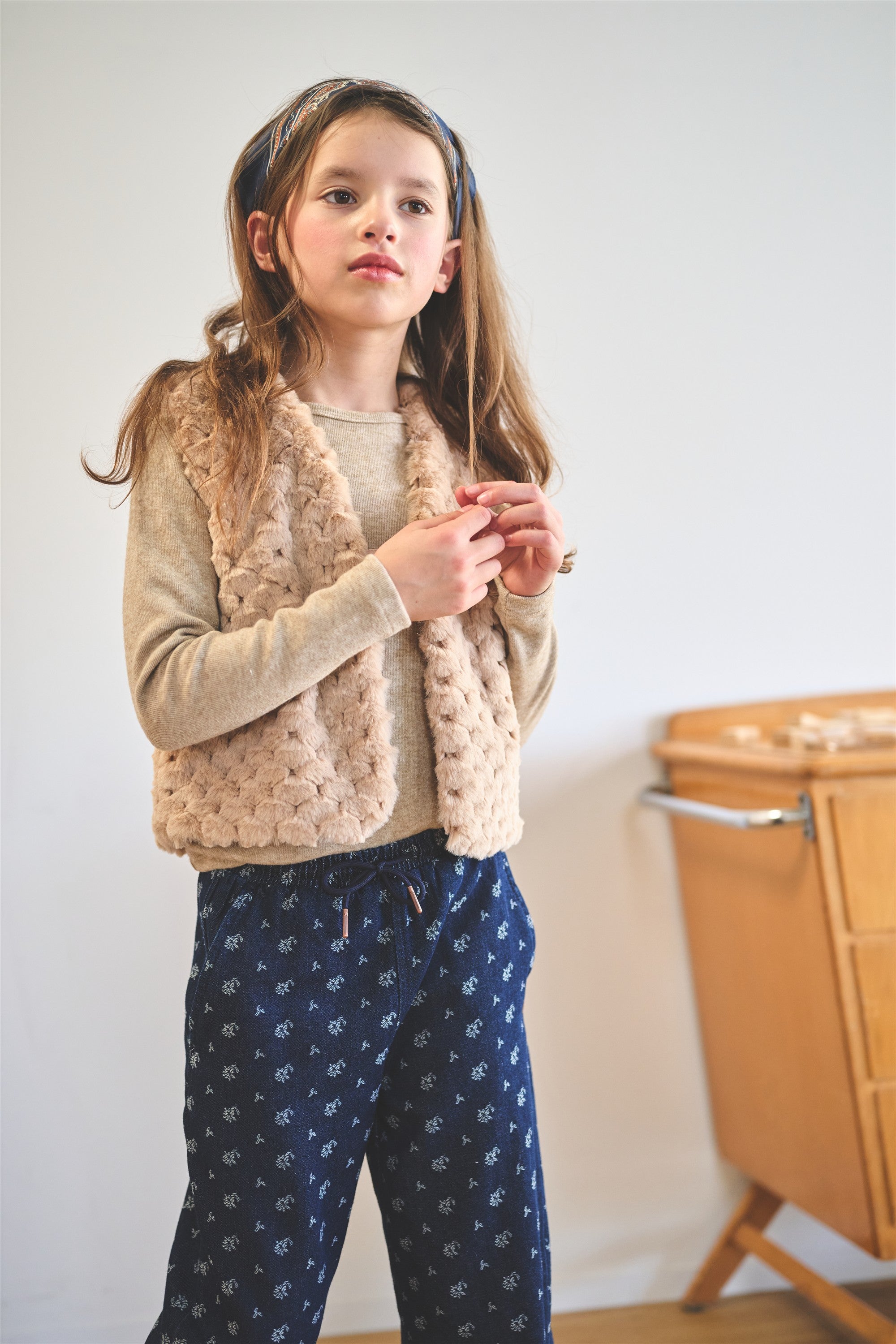Kath Fur Gilet Sand