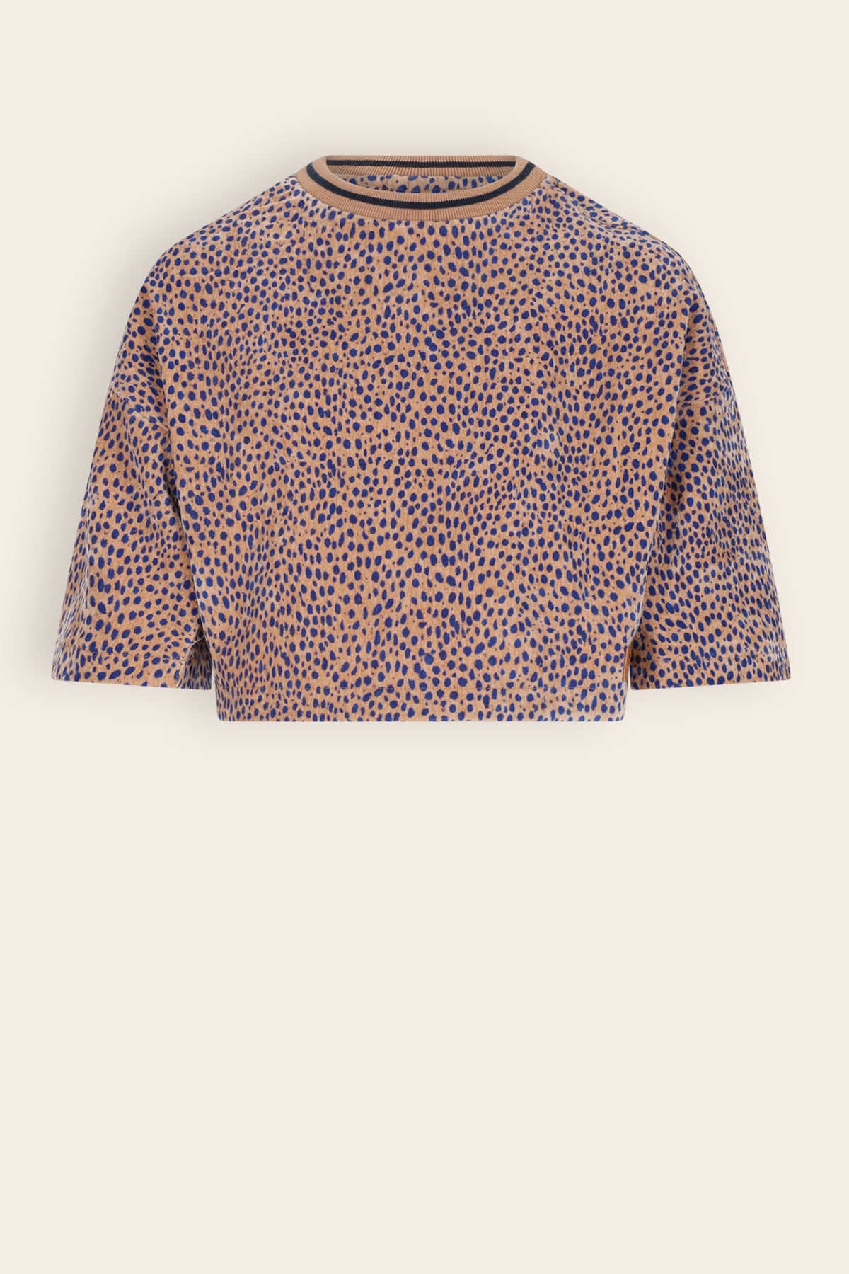 Kaily Printed Velvet Top Brown