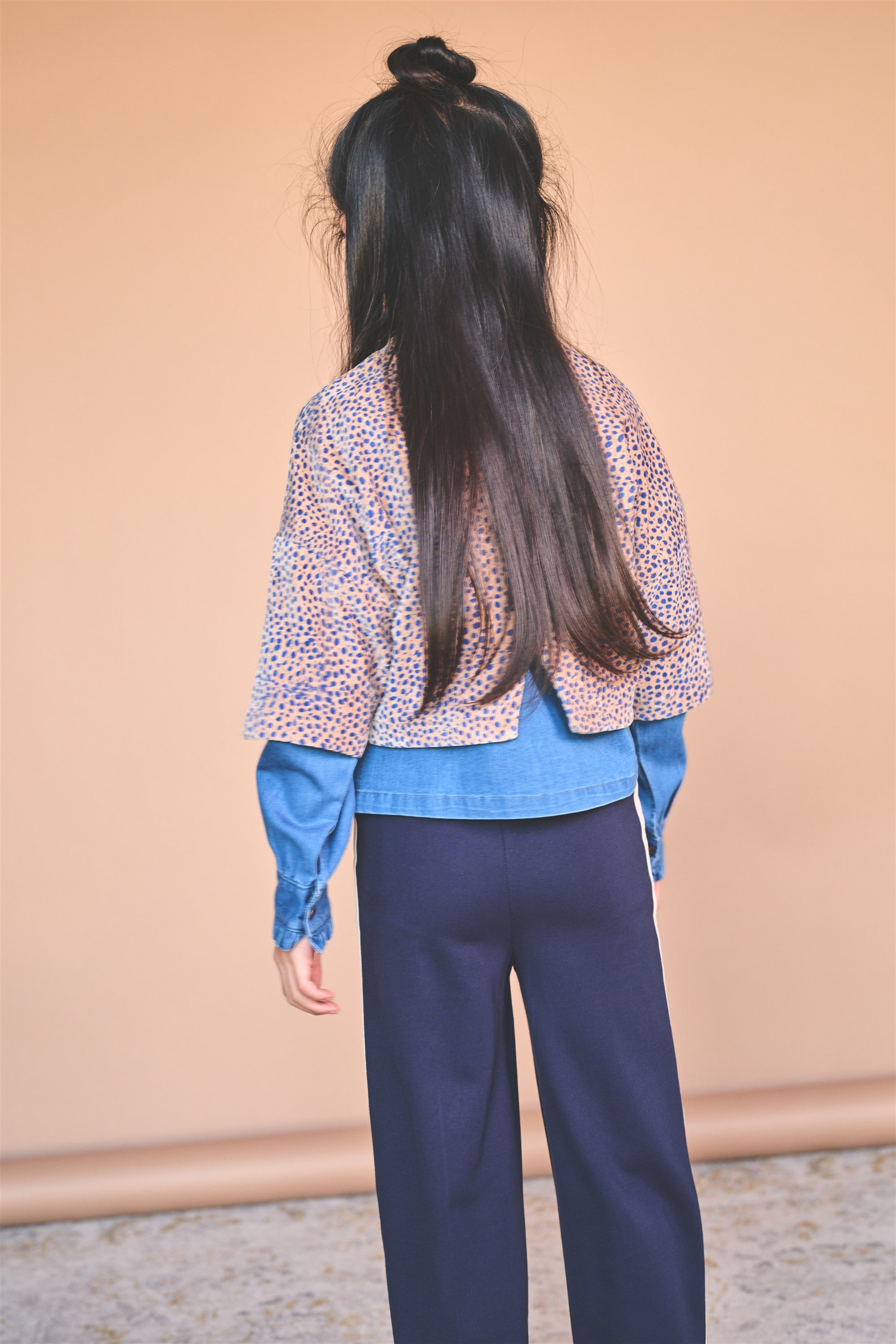 Kaily Printed Velvet Top Brown