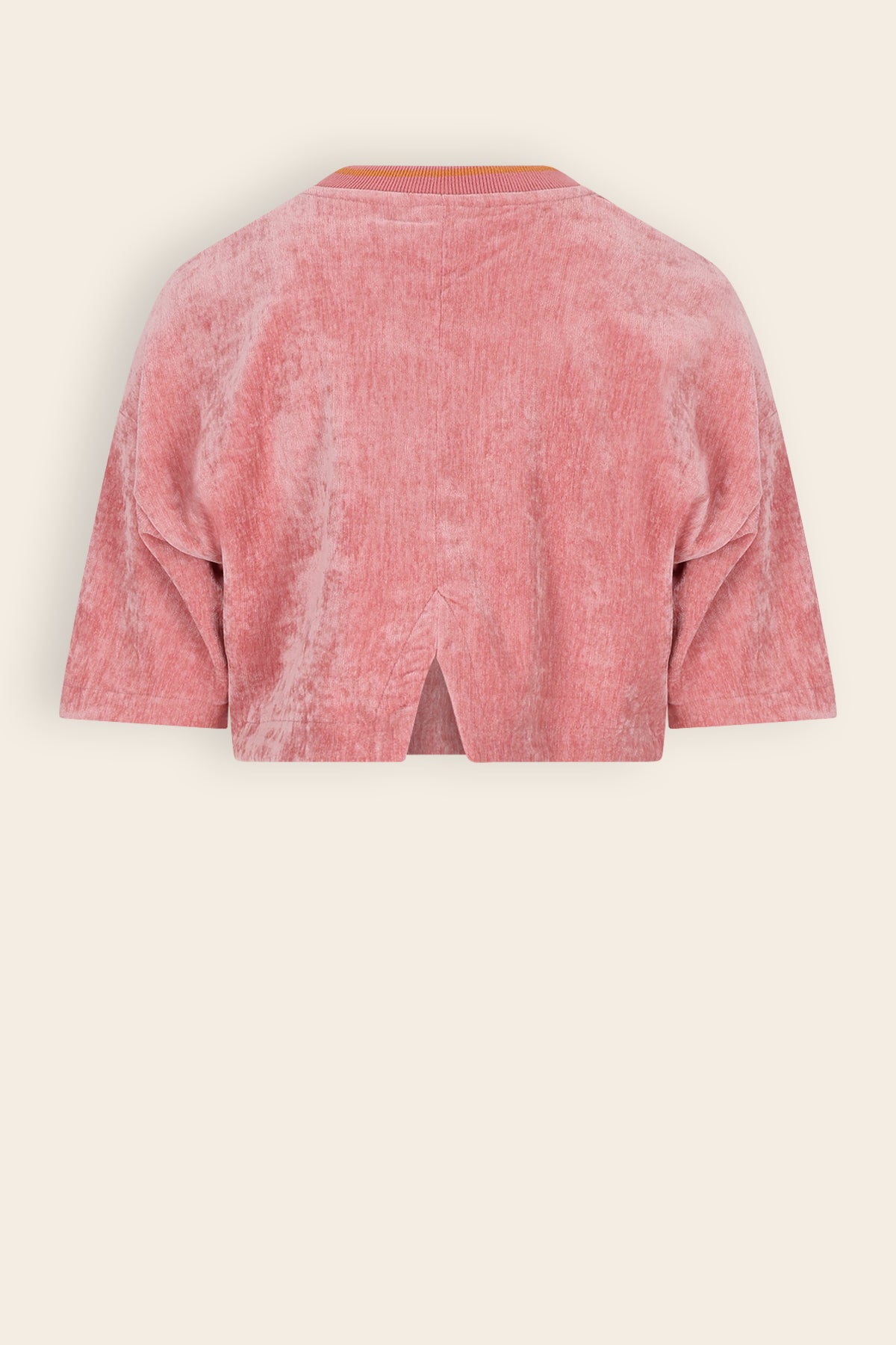 Kaily Velvet Top met Borduur Roze