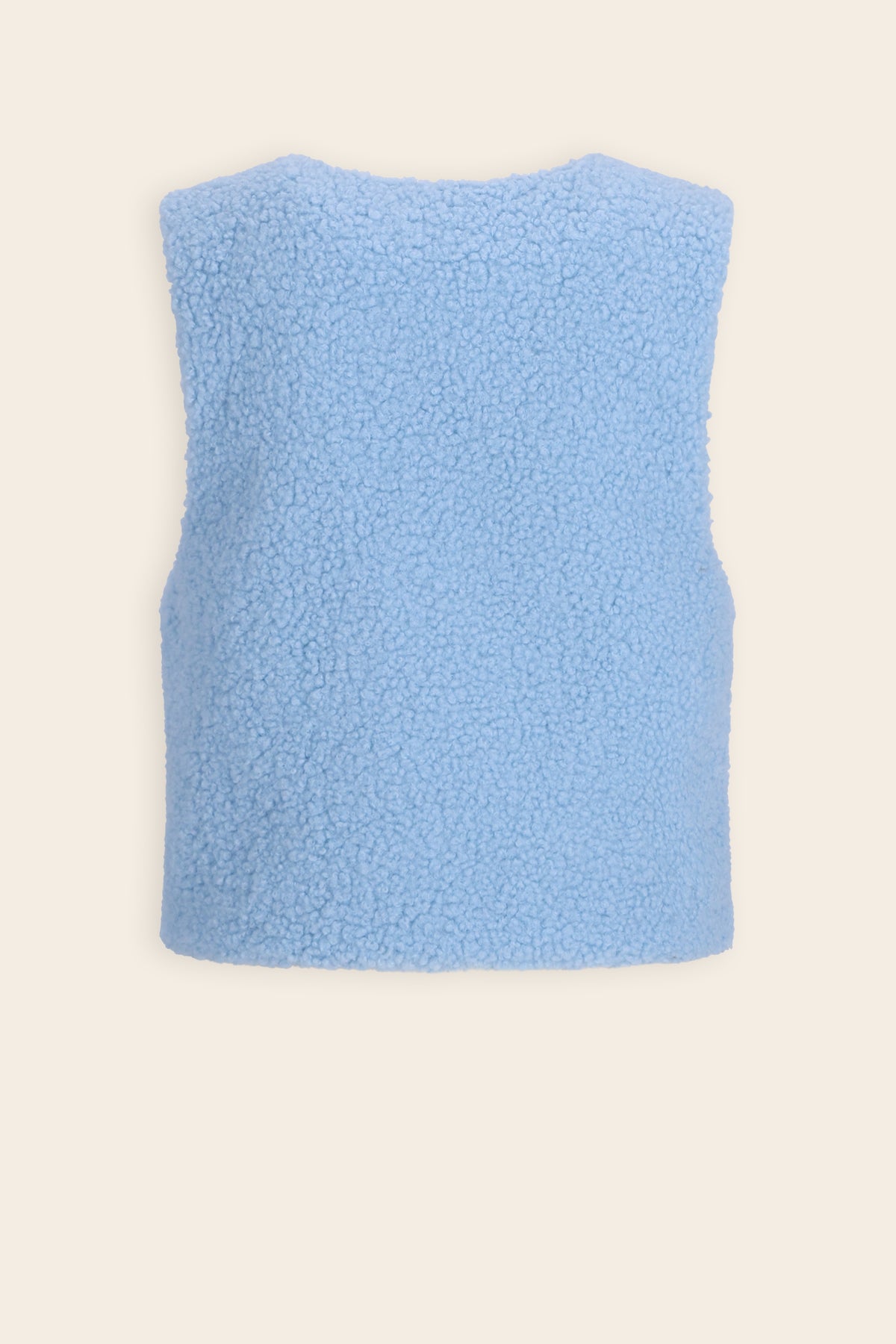 Kadi Embroidered Teddy Gilet Light Blue