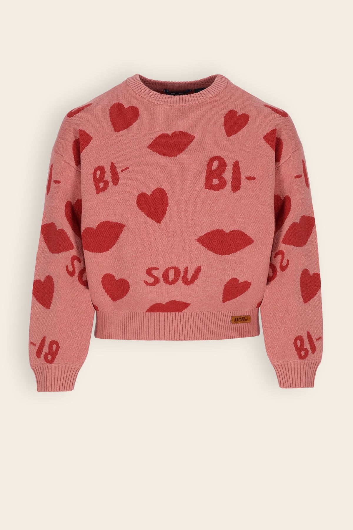 Katie Gebreide Jacquard 'Bisou' Trui Roze