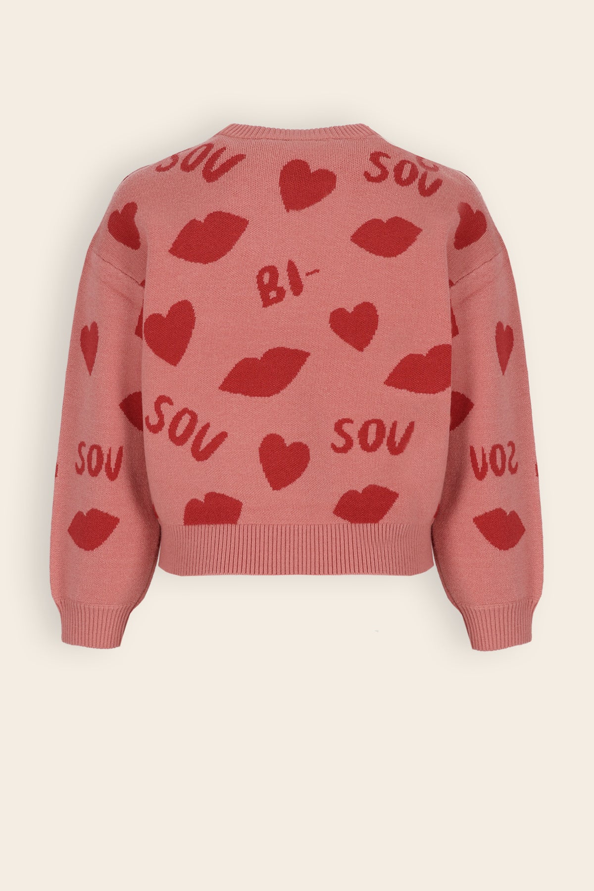 Katie Gebreide Jacquard 'Bisou' Trui Roze