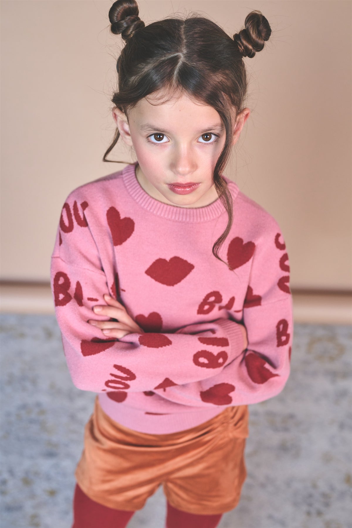 Katie Gebreide Jacquard 'Bisou' Trui Roze