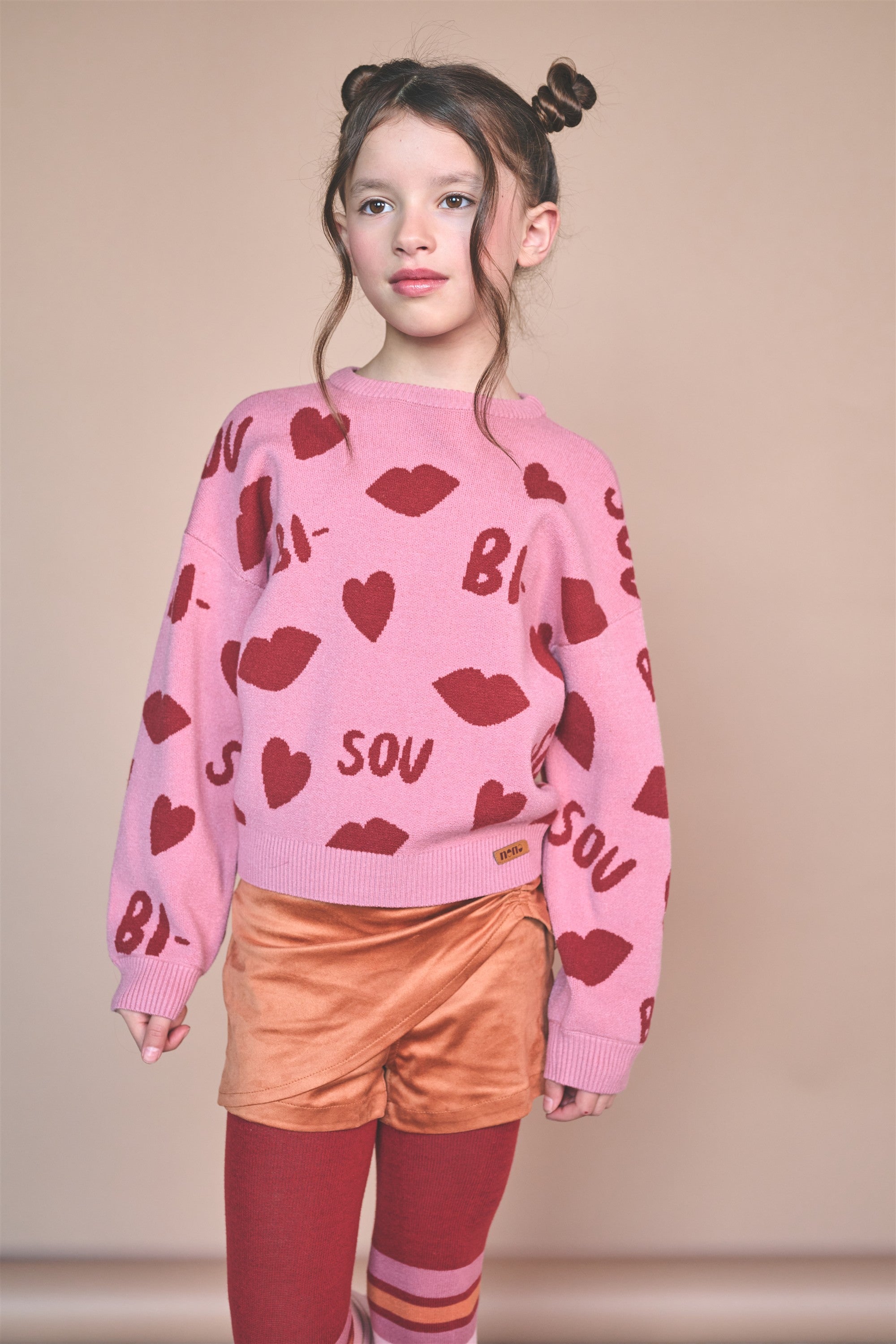 Katie Gebreide Jacquard 'Bisou' Trui Roze