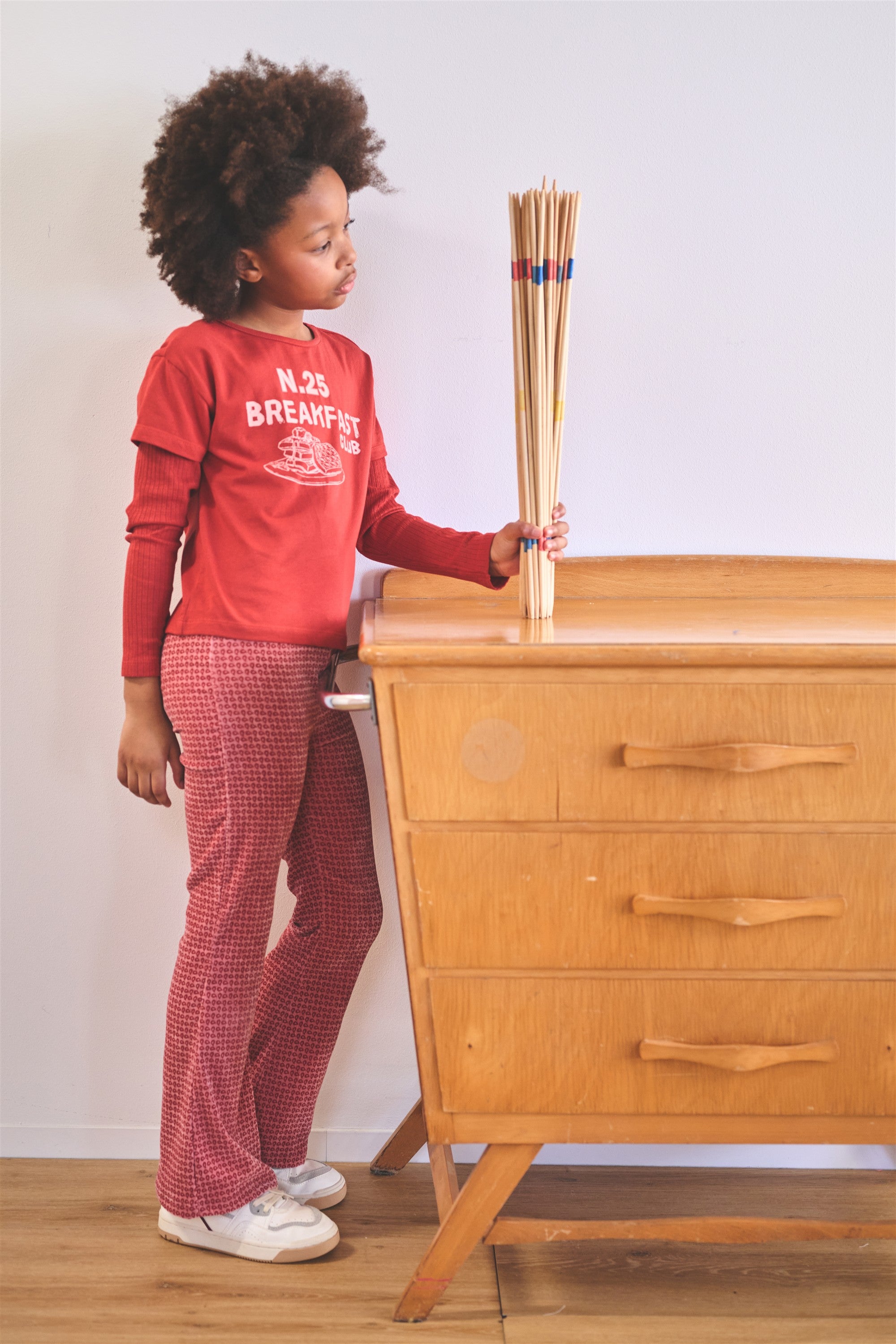 Sady Flared Velvet Geprinte Broek Roze