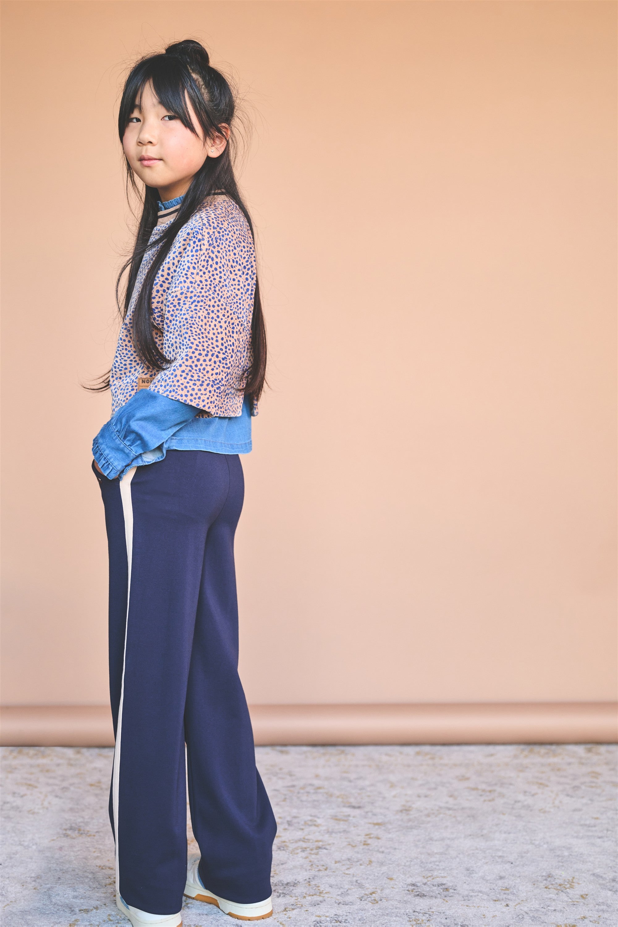 Sayla Wide Leg Interlock Dark Blue