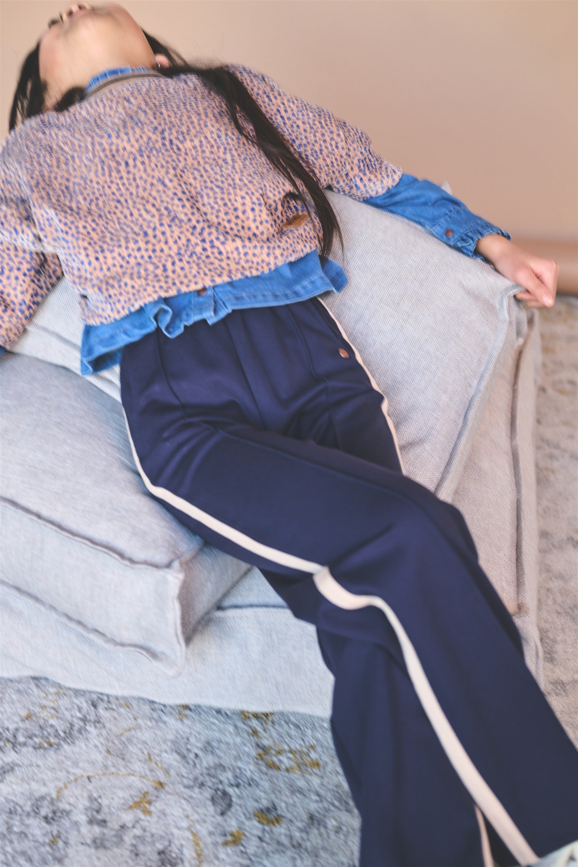 Sayla Wide Leg Interlock Dark Blue