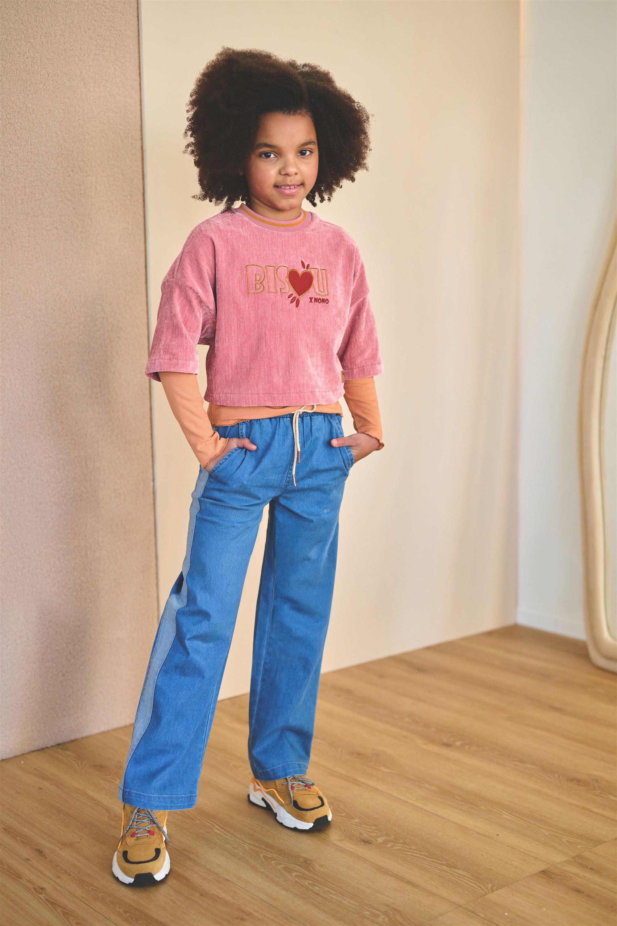 Sue Wide Denim Pants Denim Blue