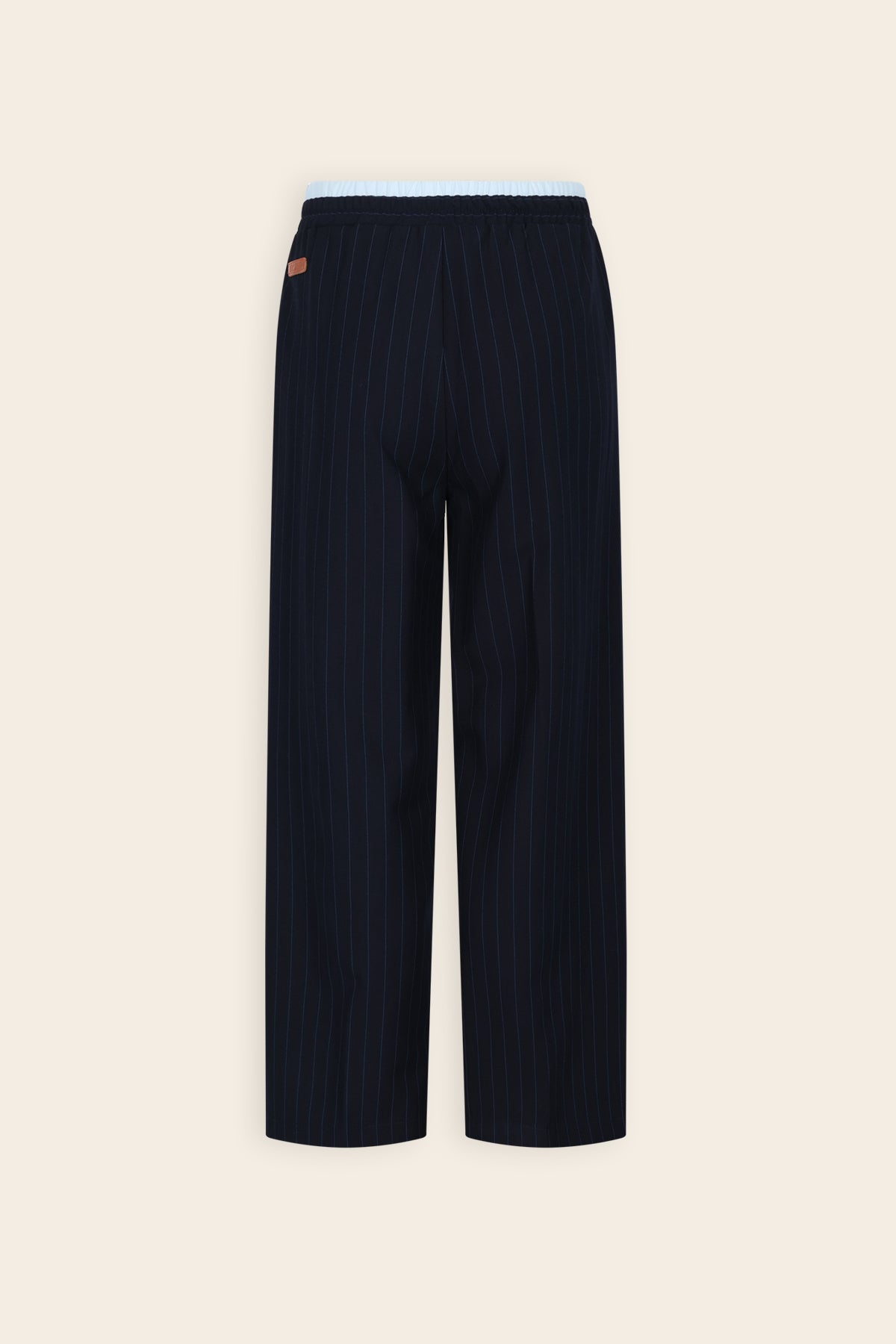 Sarah Gestreepte Wijde Broek Donkerblauw