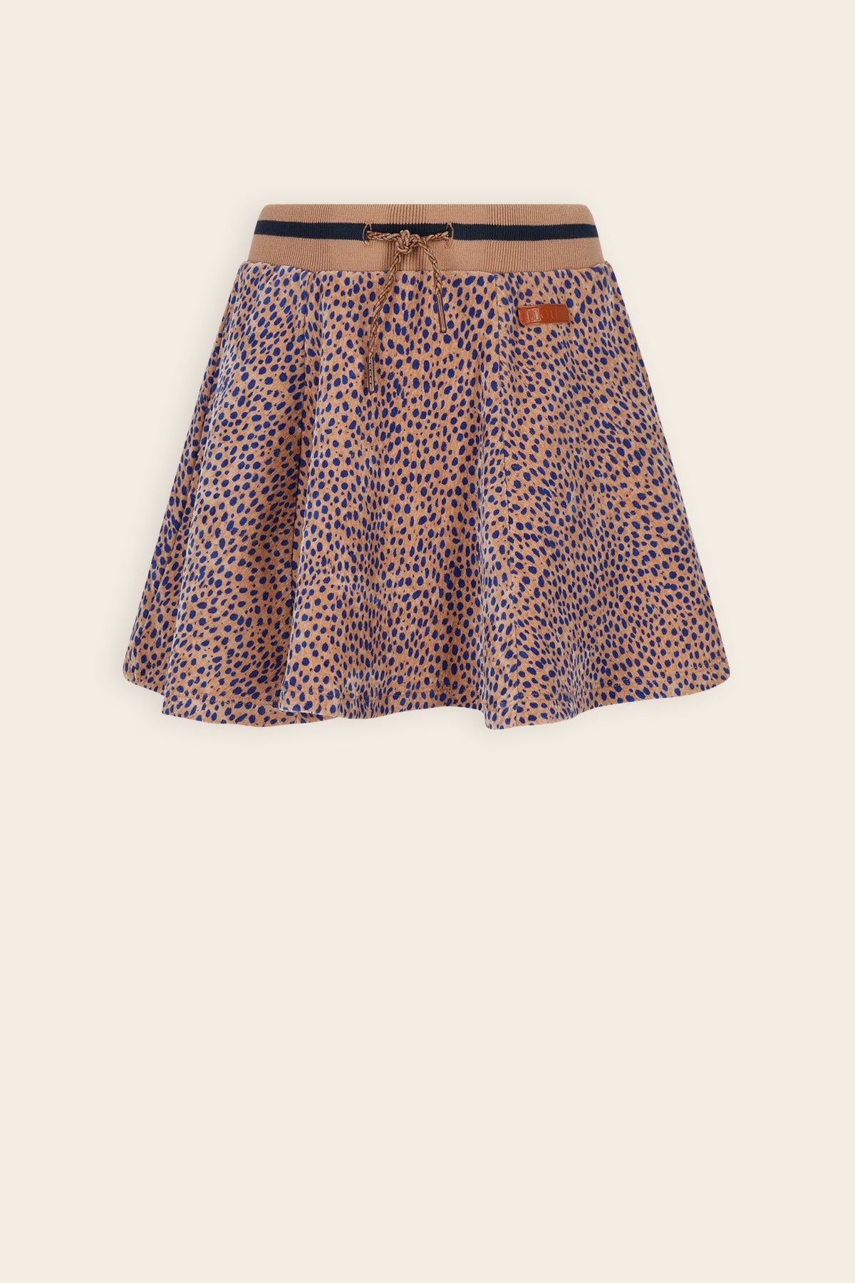 Nacey Velvet Printed A-line Skirt Brown