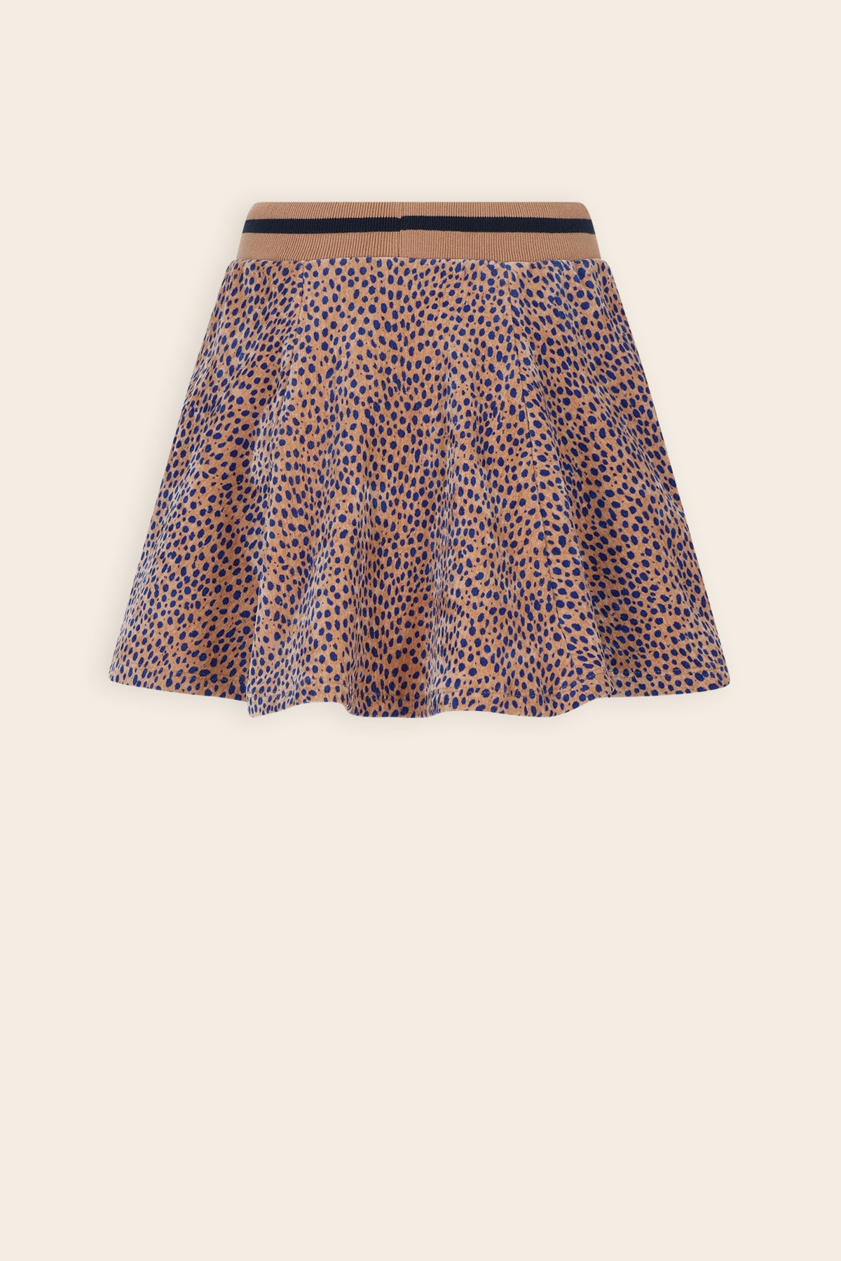 Nacey Velvet Printed A-line Skirt Brown