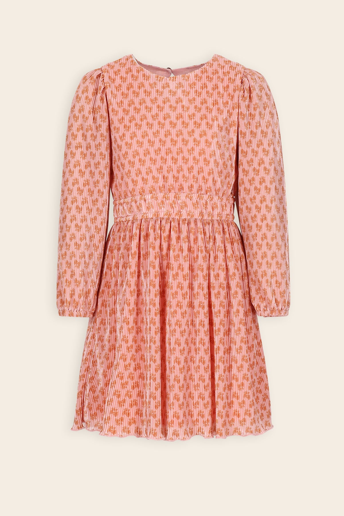 Mamai Geprinte Plissee Jurk Roze